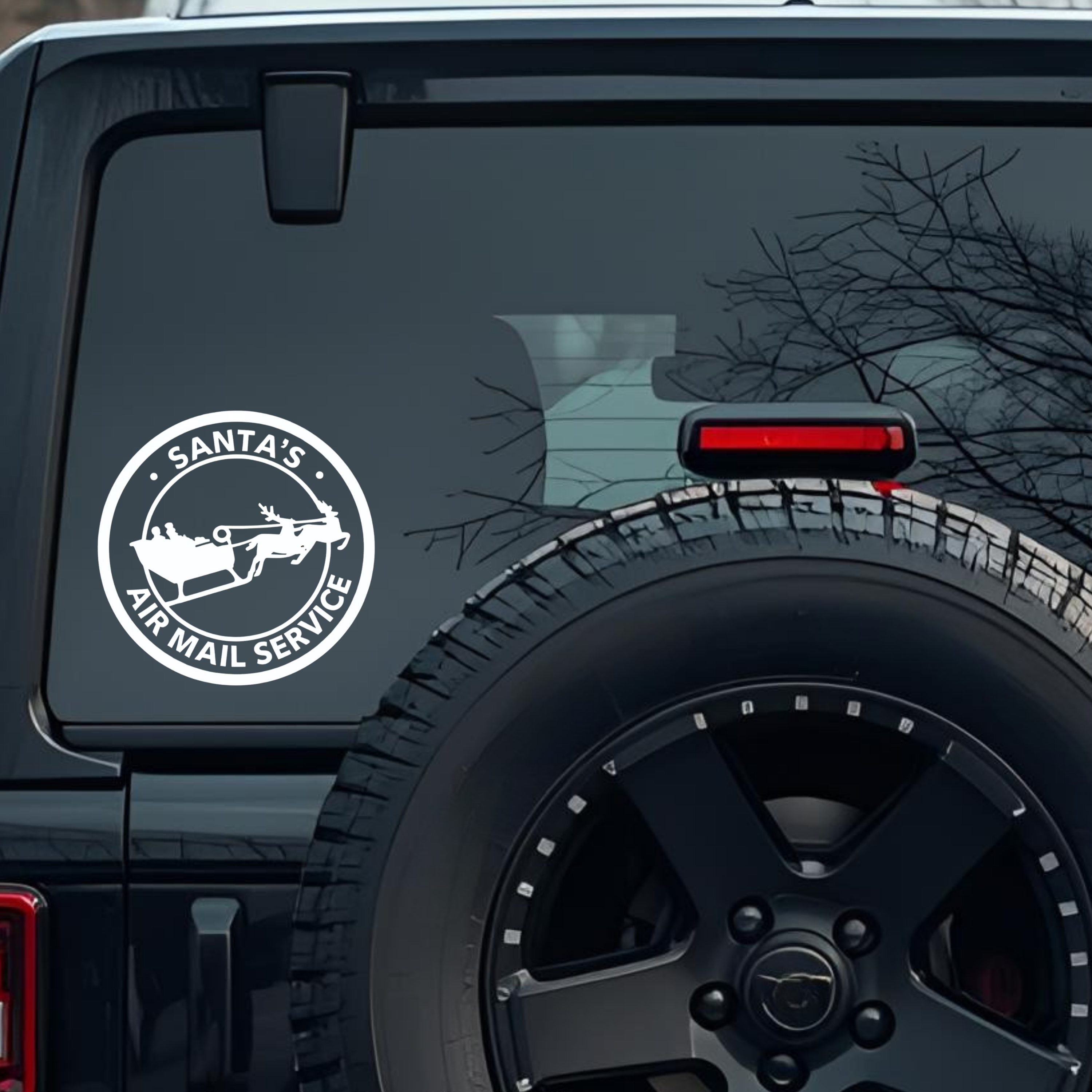 Santa's Air Mail Service Large 6 inch Premium Decal Sticker For Car Bumper Window Rear Windshield St