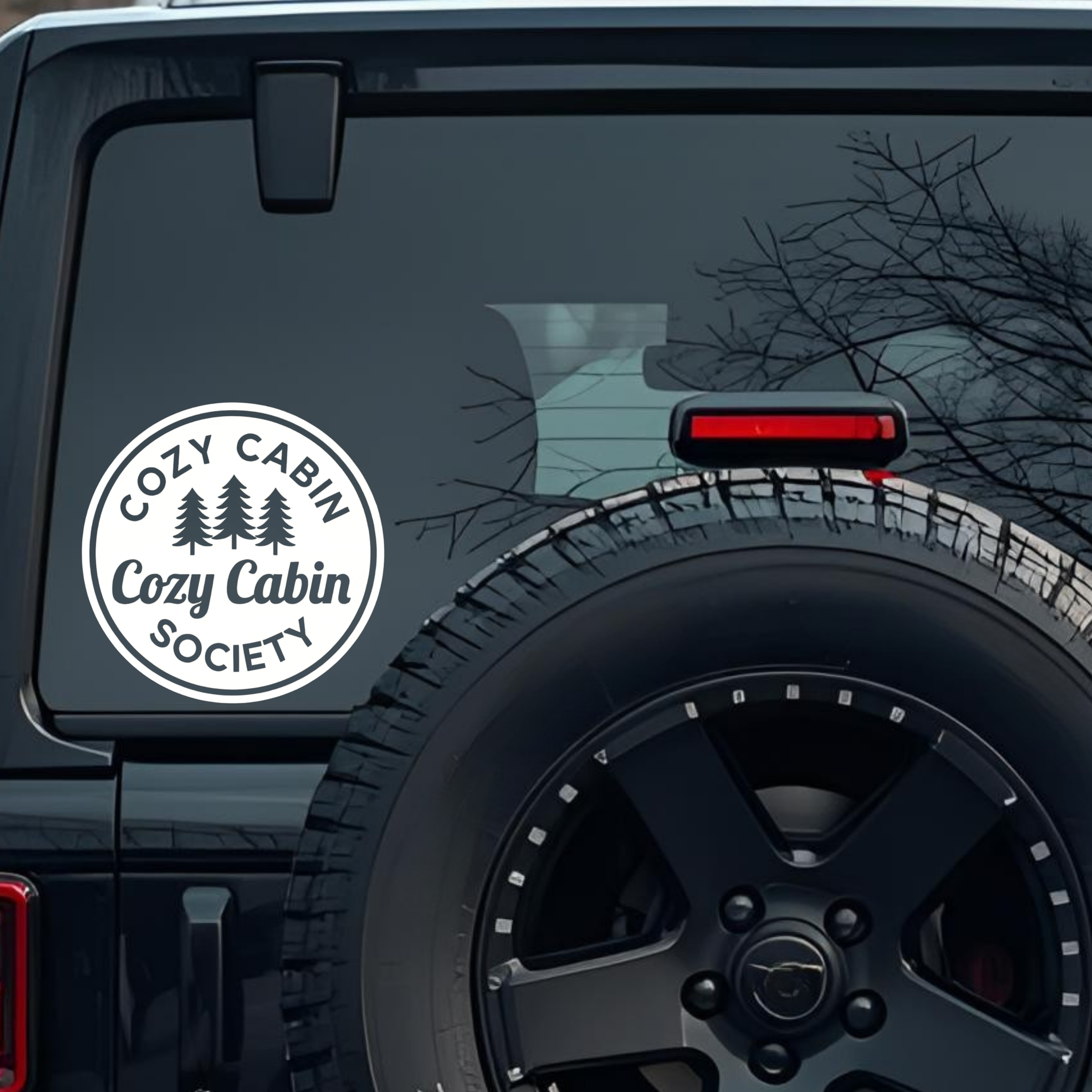 Cozy Cabin Society Large 6 inch Premium Decal Sticker For Car Bumper Window Rear Windshield Stickers