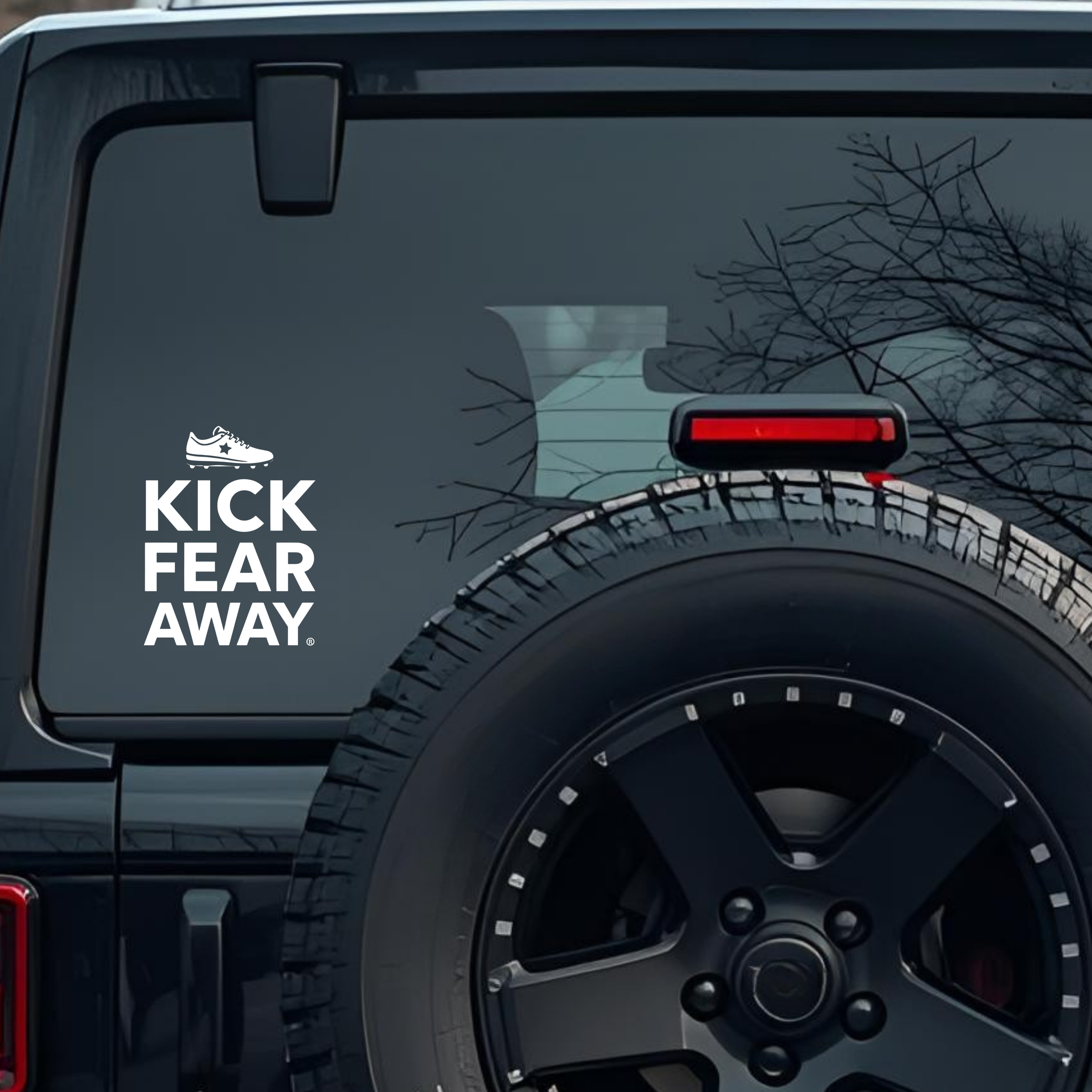 Kick Fear Away Large 6 inch Premium Decal Sticker For Car Bumper Window Rear Windshield Stickers, Wa