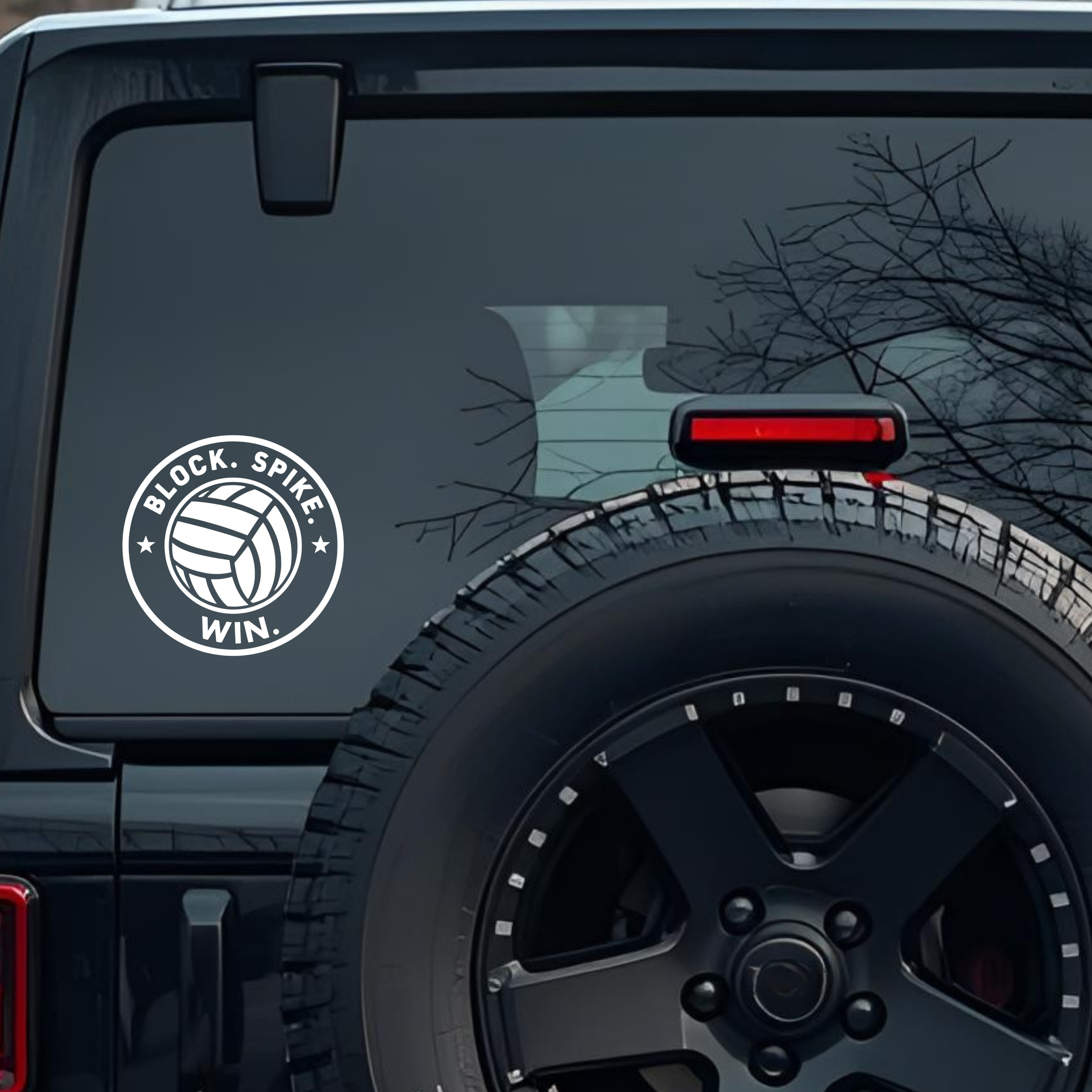 Block Spike Win Large 6 inch Premium Decal Sticker For Car Bumper Window Rear Windshield Stickers, W