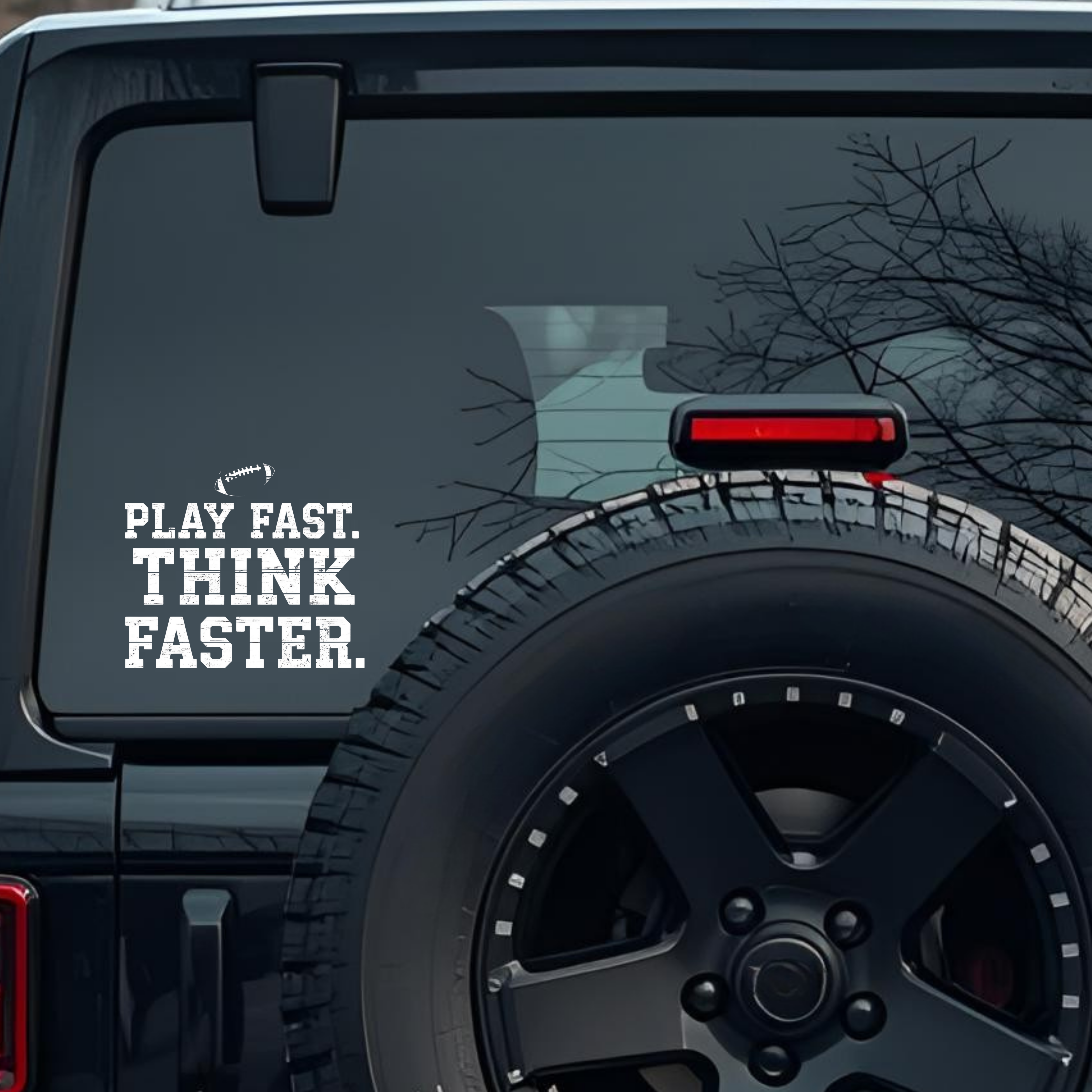 Play Fast, Think Faster. Large 6 inch Premium Decal Sticker For Car Bumper Window Rear Windshield St