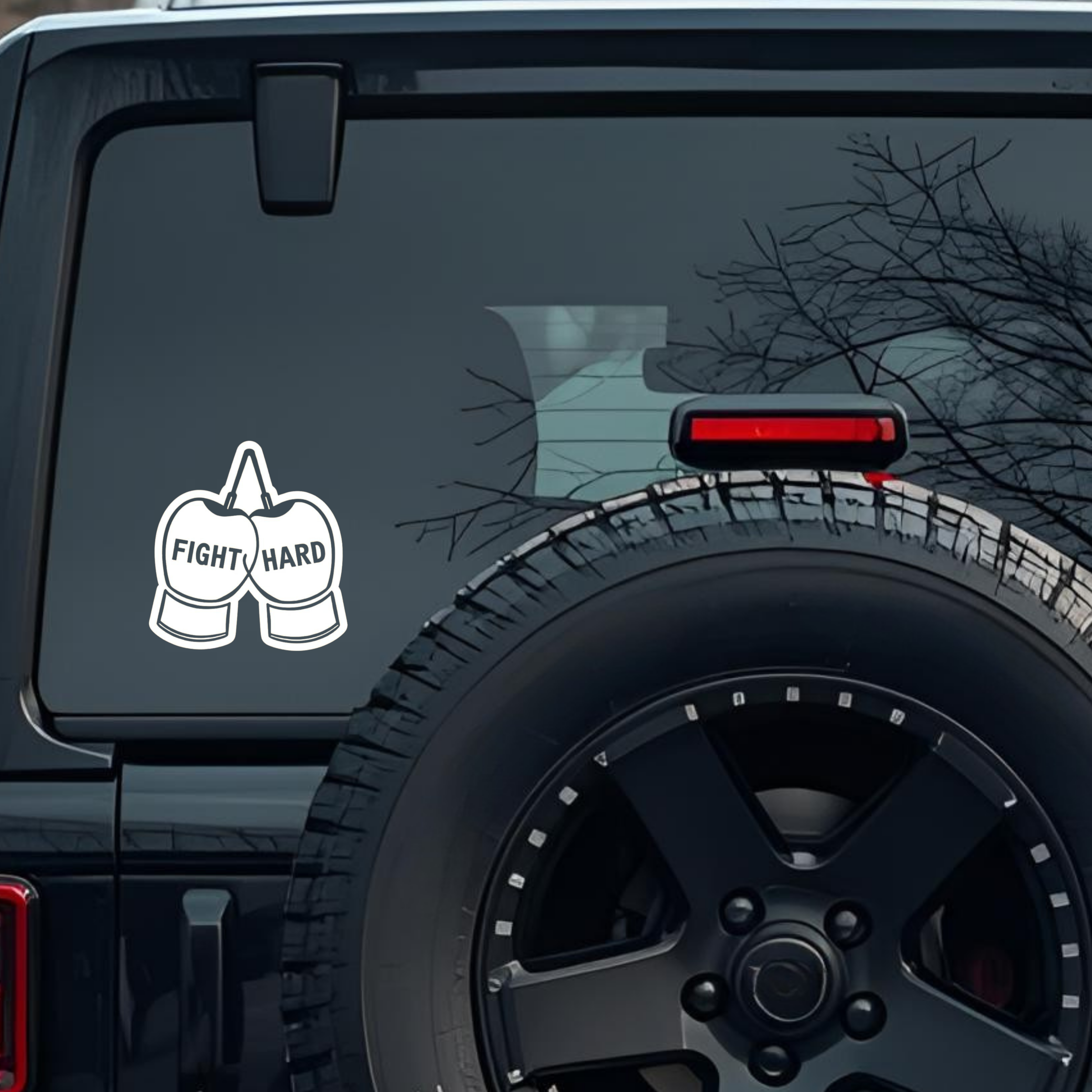 Fight Hard Large 6 inch Premium Decal Sticker For Car Bumper Window Rear Windshield Stickers, Warnin