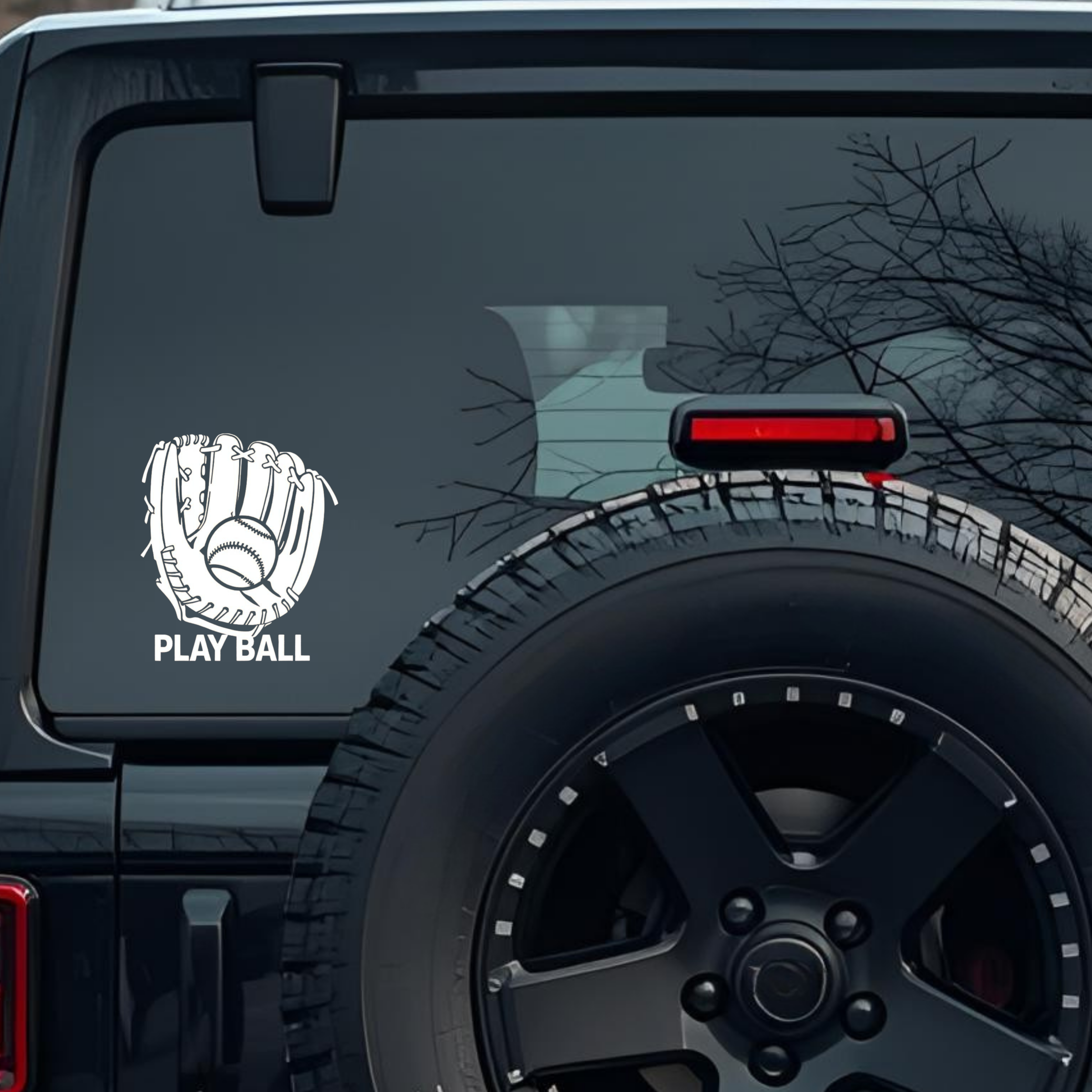 Play Ball Large 6 inch Premium Decal Sticker For Car Bumper Window Rear Windshield Stickers, Warning