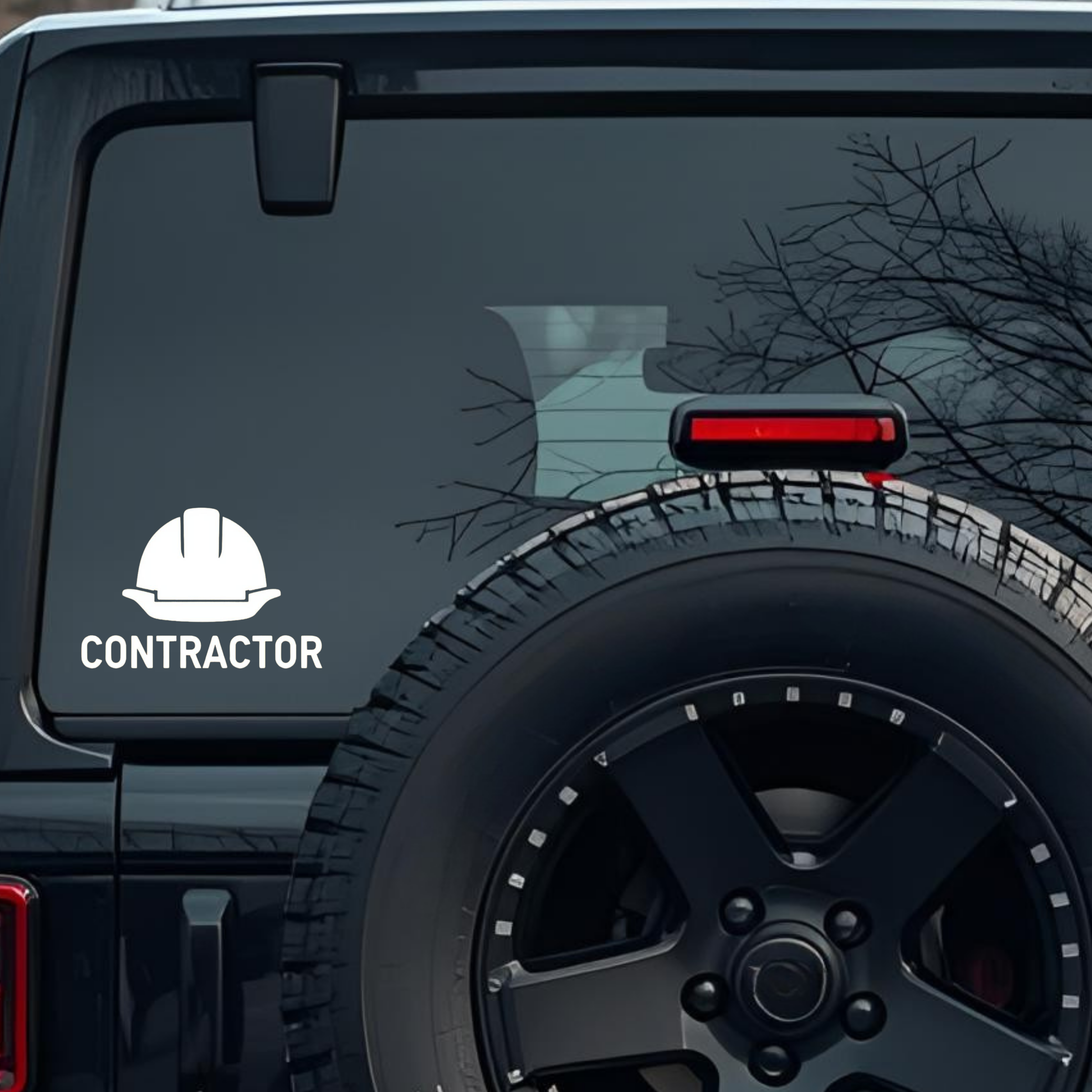 Contractor Large 6 inch Premium Decal Sticker For Car Bumper Window Rear Windshield Stickers, Warnin