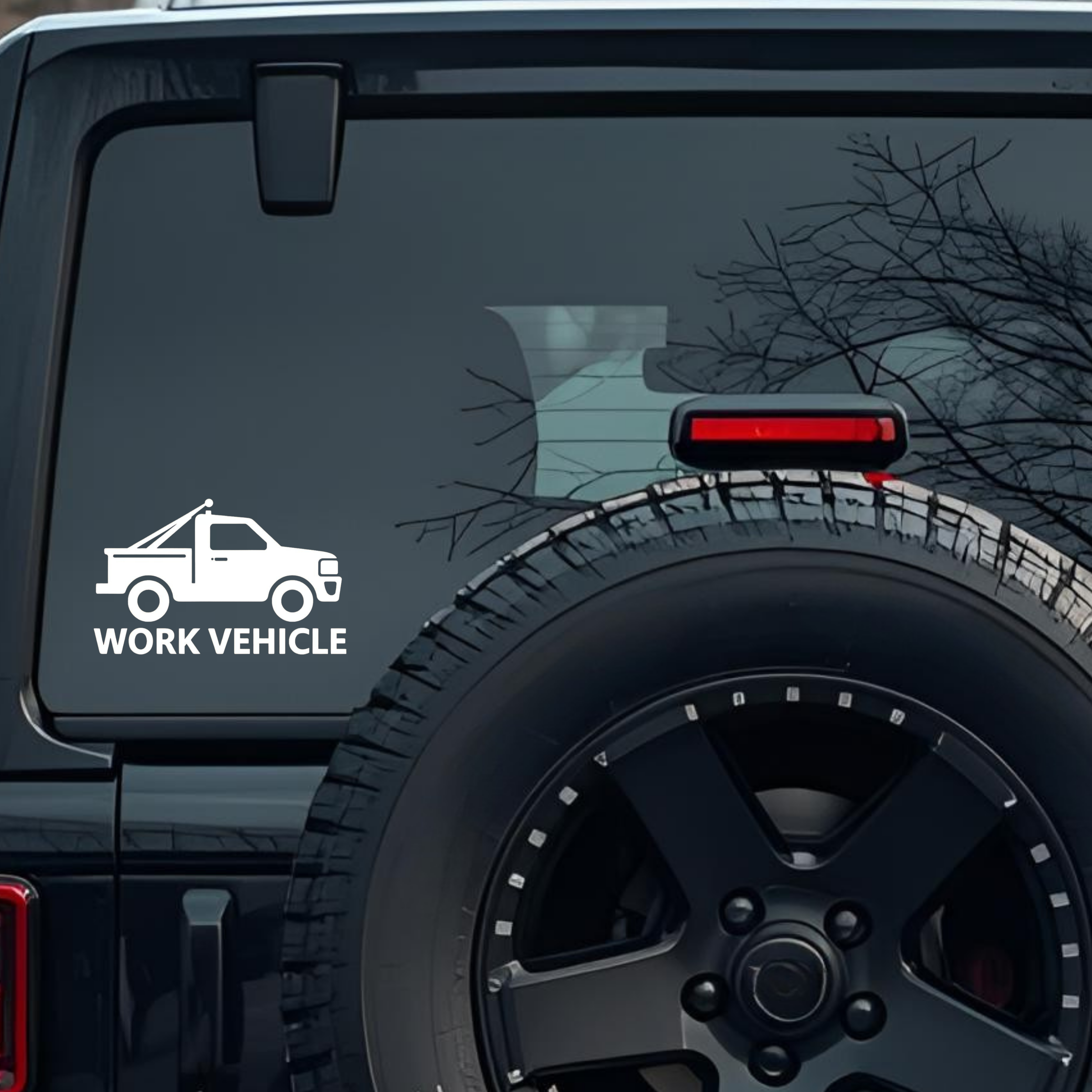 Work Vehicle Large 6 inch Premium Decal Sticker For Car Bumper Window Rear Windshield Stickers, Warn