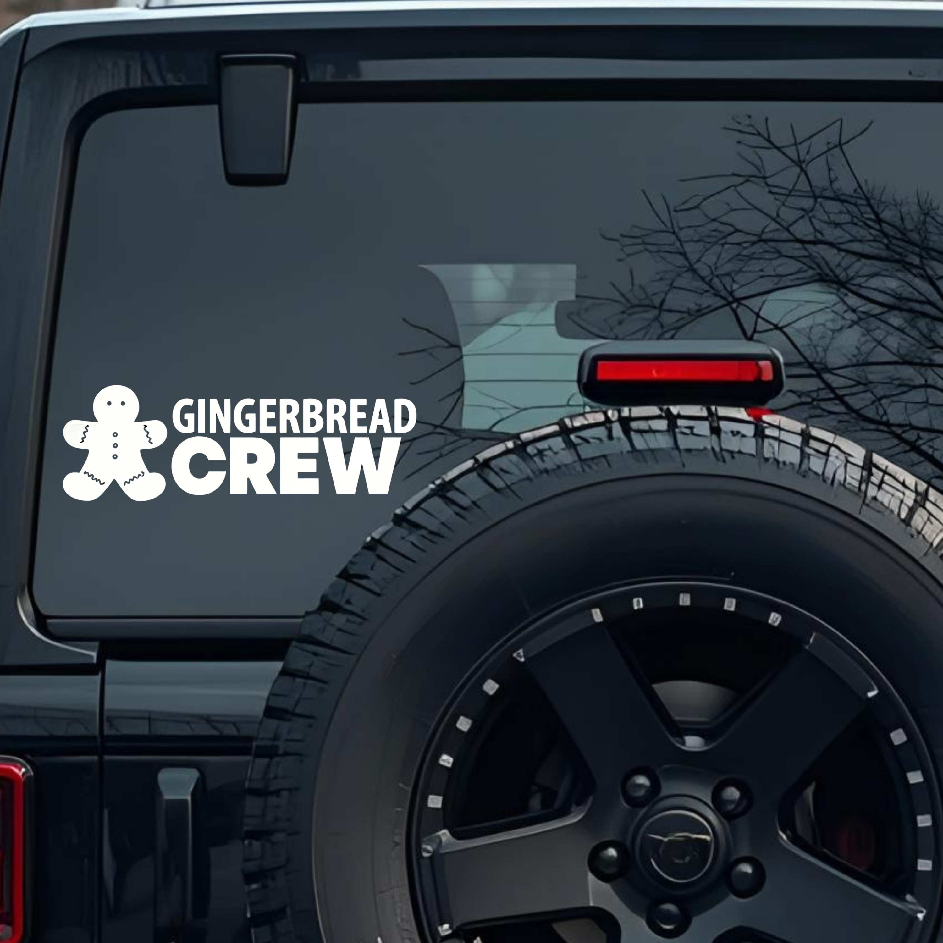 Gingerbread Crew Large 6 inch Premium Decal Sticker For Car Bumper Window Rear Windshield Stickers, 