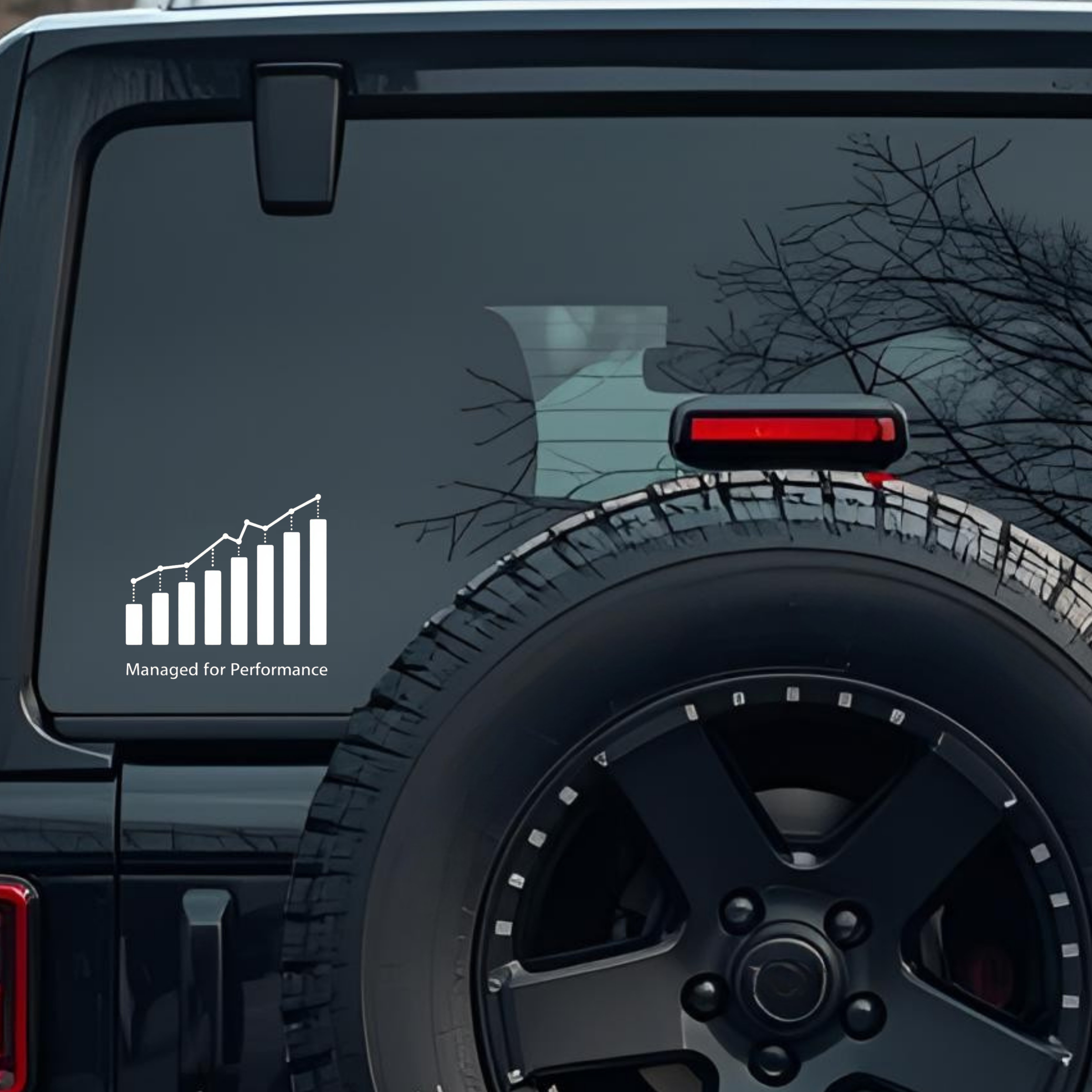 Managed for Performance Large 6 inch Premium Decal Sticker For Car Bumper Window Rear Windshield Sti