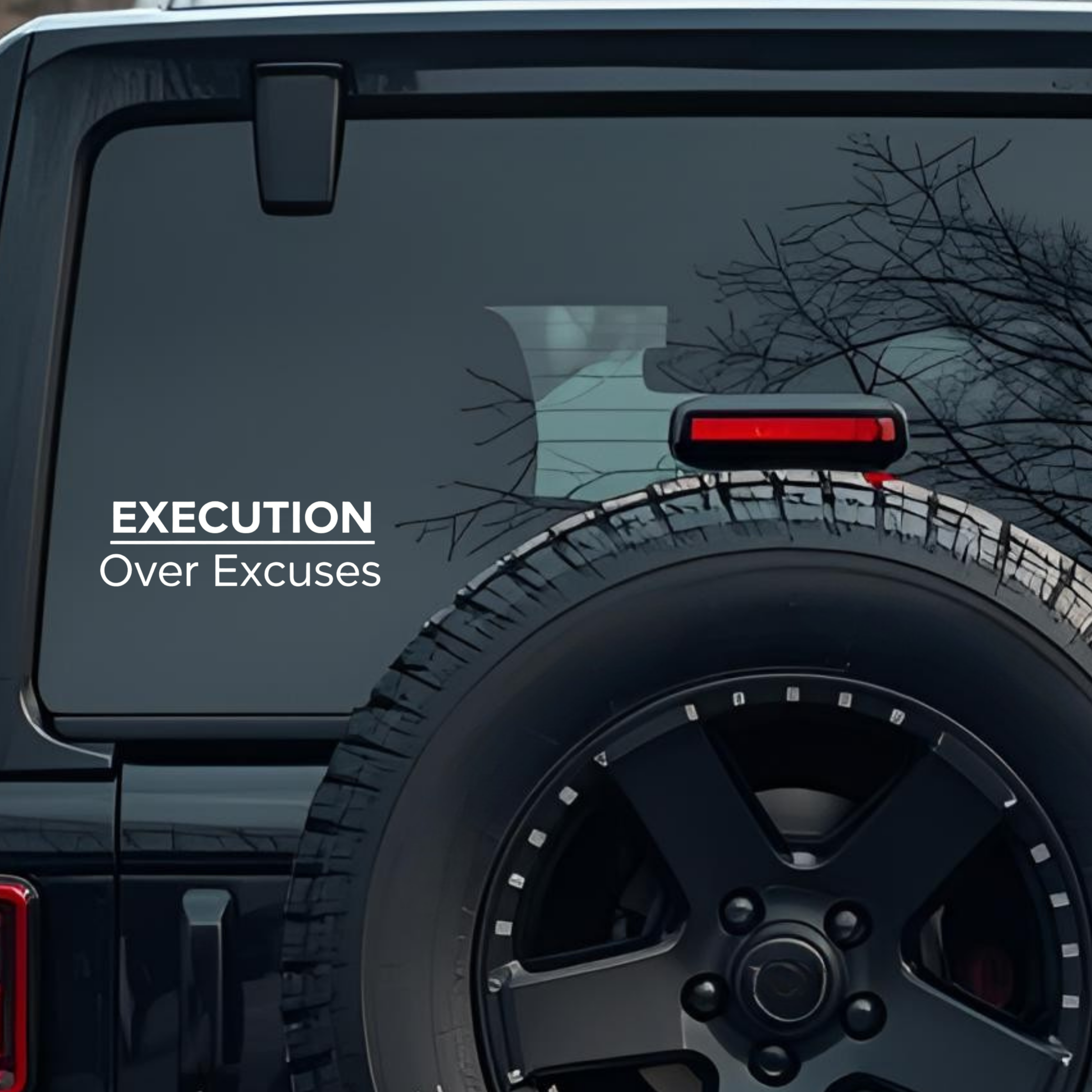 Execution Over Excuses Large 6 inch Premium Decal Sticker For Car Bumper Window Rear Windshield Stic