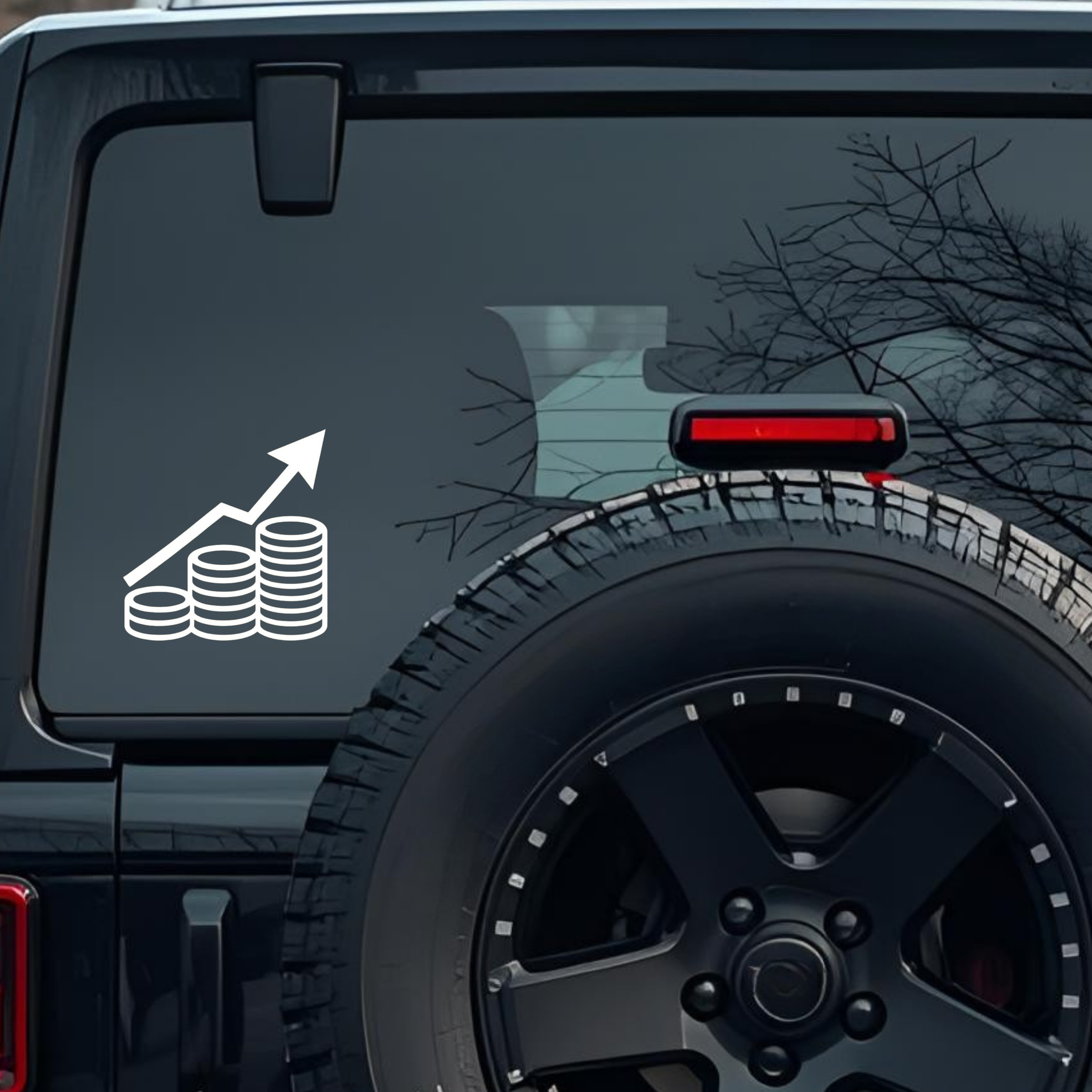 Financial Growth Large 6 inch Premium Decal Sticker For Car Bumper Window Rear Windshield Stickers, 