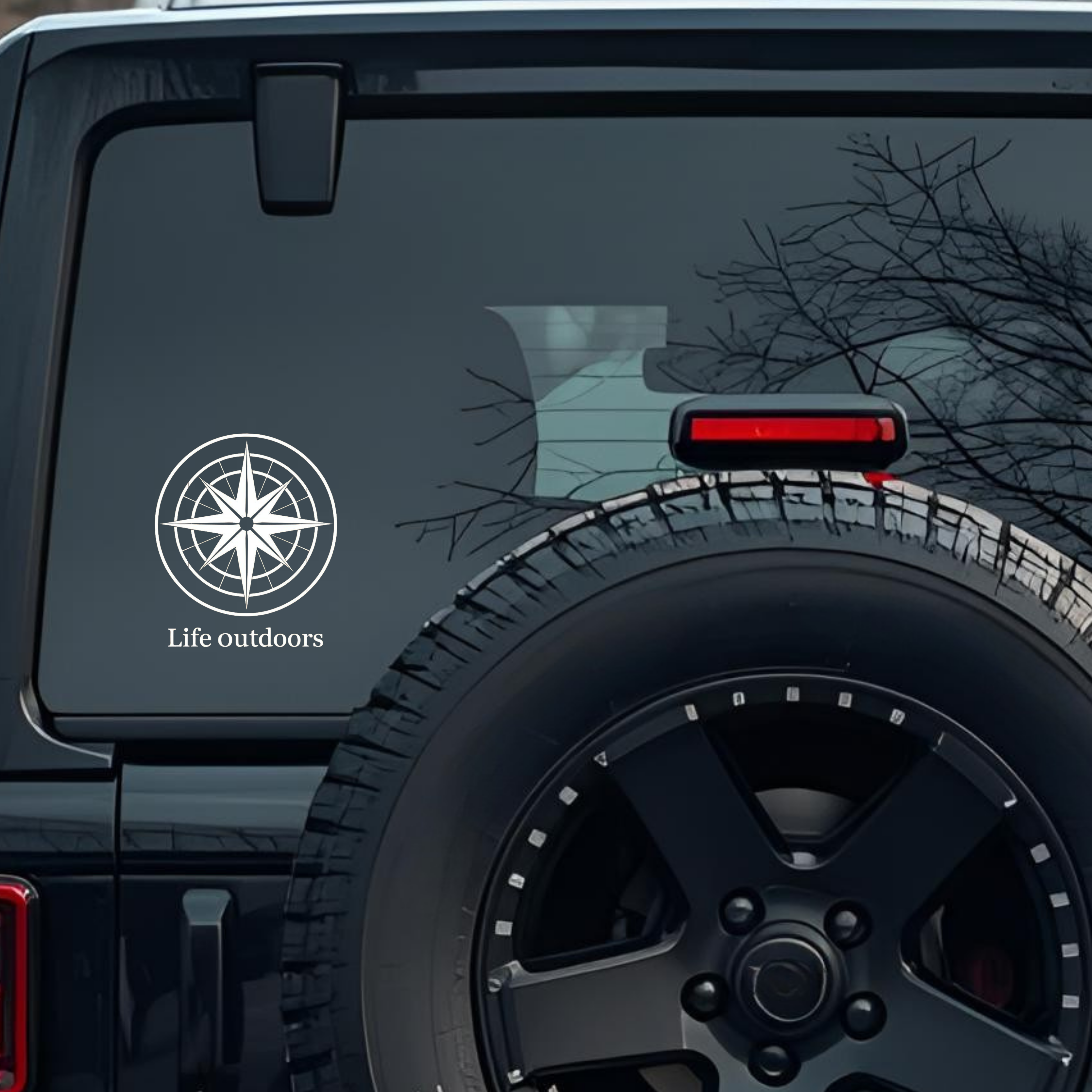 Life Outdoors. Large 6 inch Premium Decal Sticker For Car Bumper Window Rear Windshield Stickers, Wa