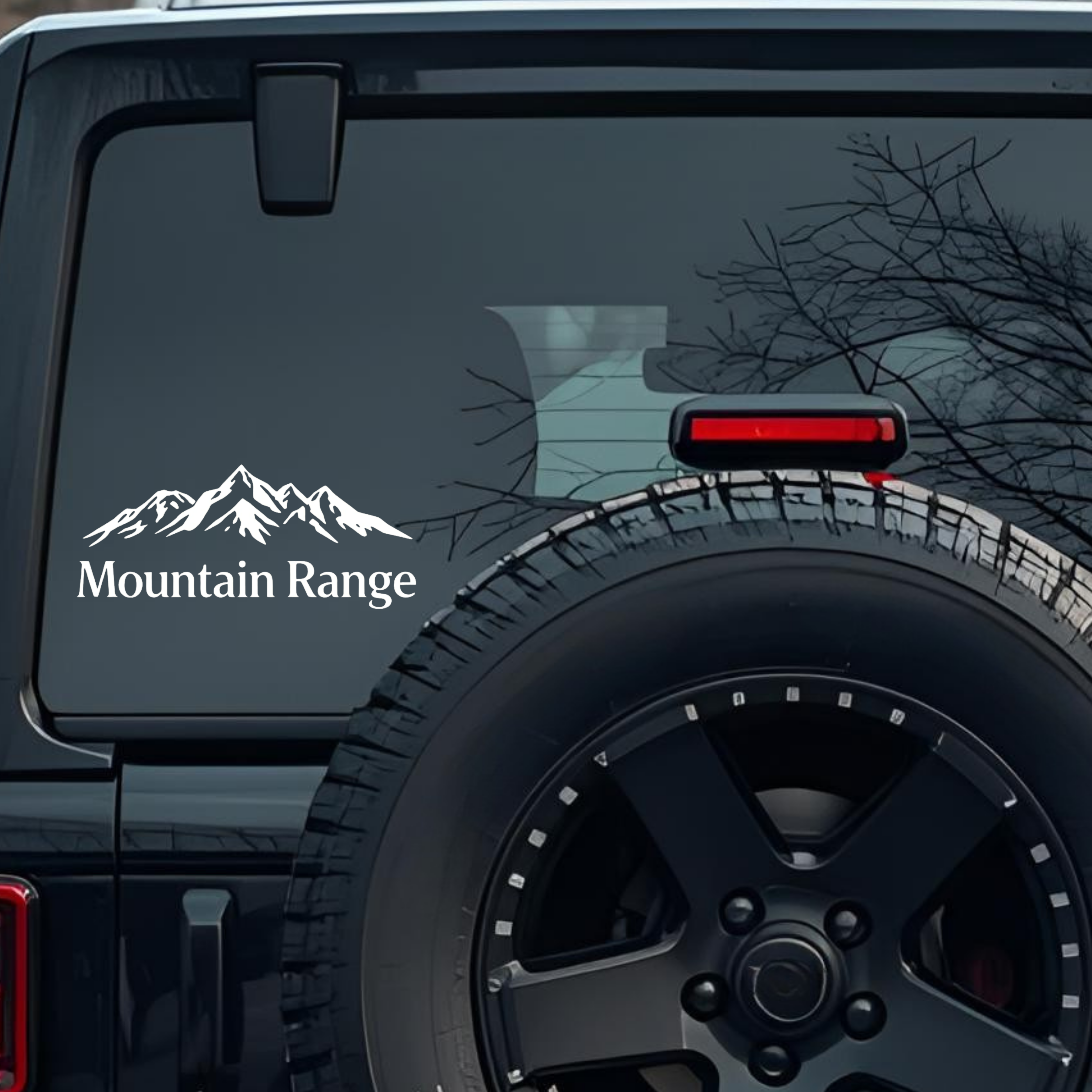 Mountain Range Large 6 inch Premium Decal Sticker For Car Bumper Window Rear Windshield Stickers, Wa