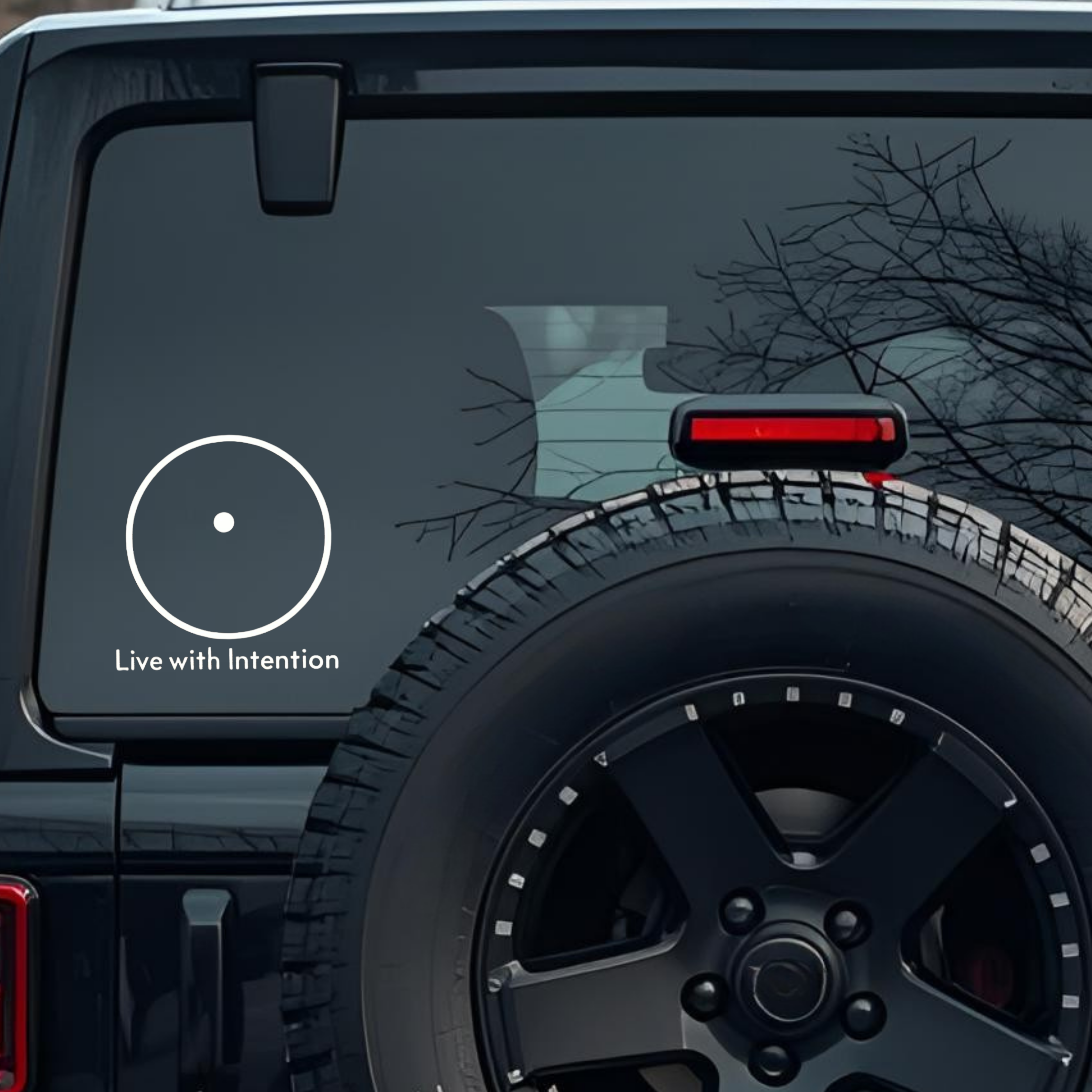 Live with Intention Large 6 inch Premium Decal Sticker For Car Bumper Window Rear Windshield Sticker