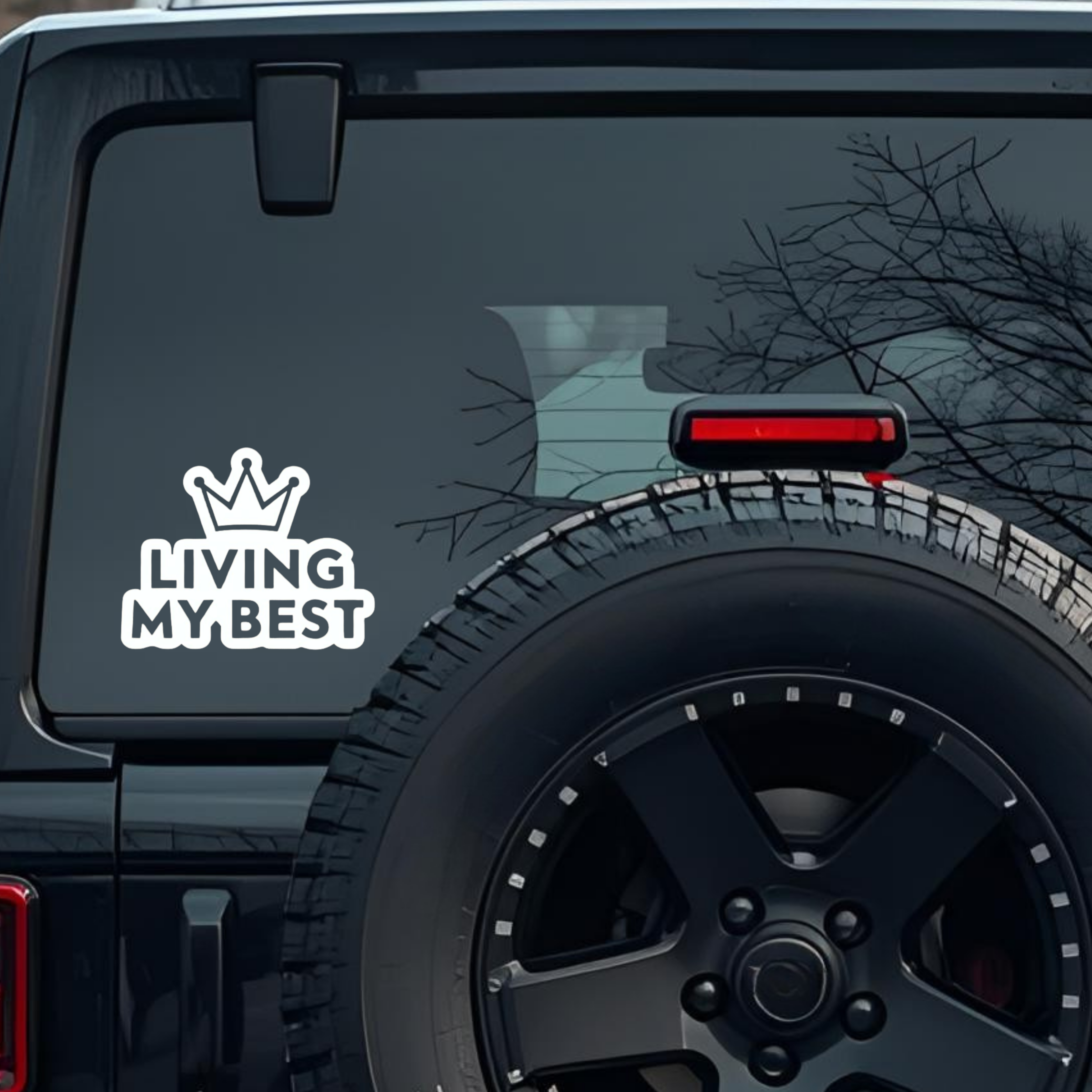 Living My Best. Large 6 inch Premium Decal Sticker For Car Bumper Window Rear Windshield Stickers, W
