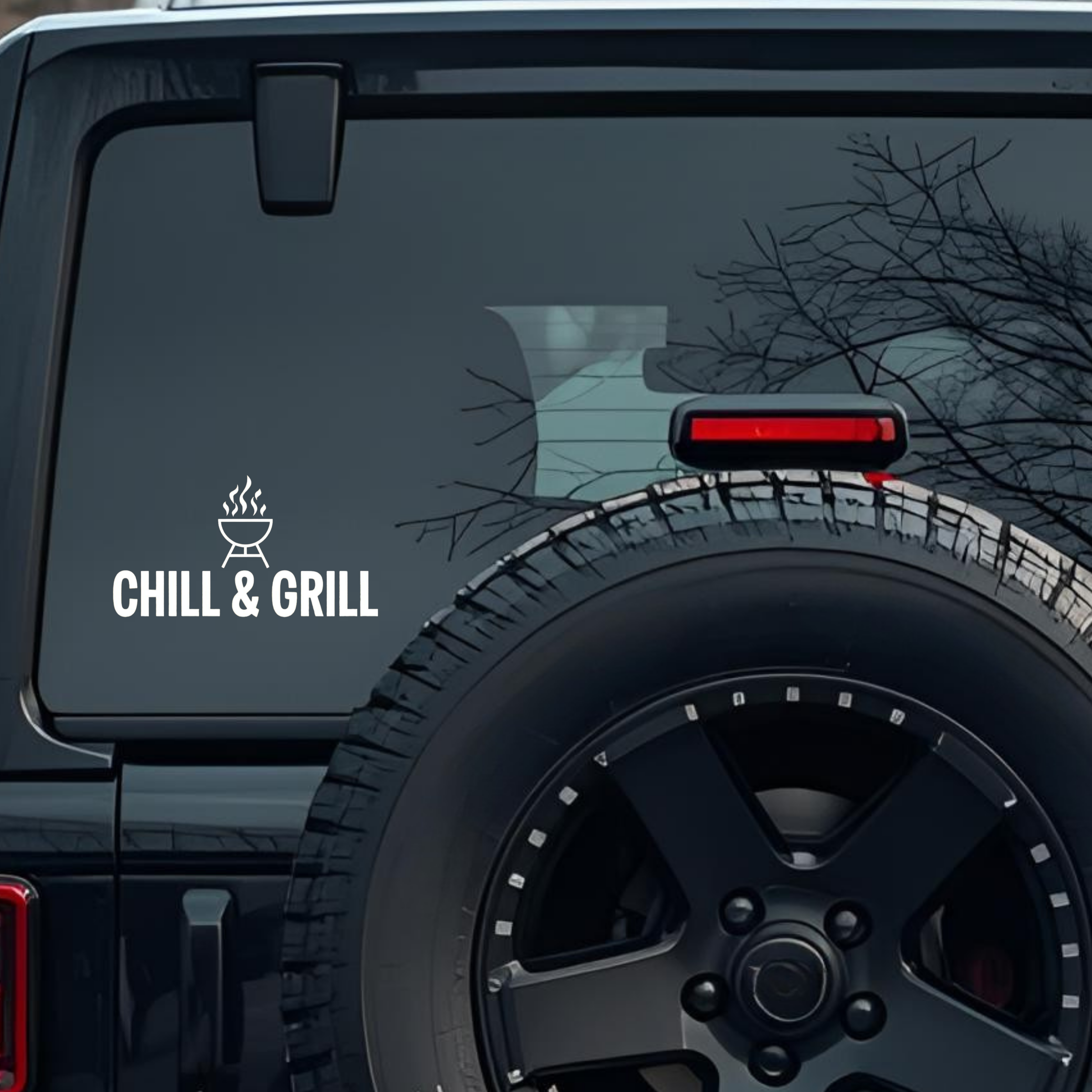 Chill & Grill Large 6 inch Premium Decal Sticker For Car Bumper Window Rear Windshield Stickers, War