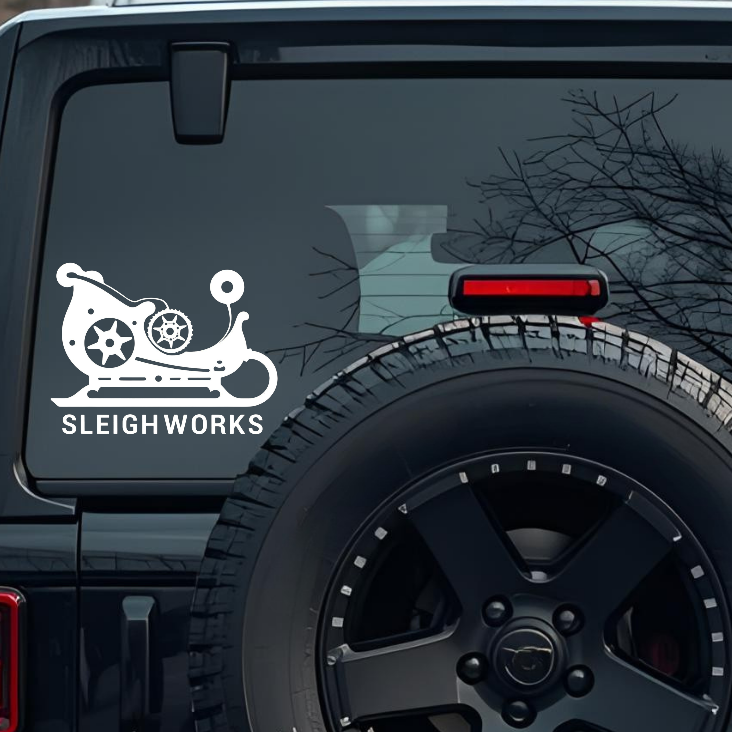 Sleigh Works Large 6 inch Premium Decal Sticker For Car Bumper Window Rear Windshield Stickers, Warn