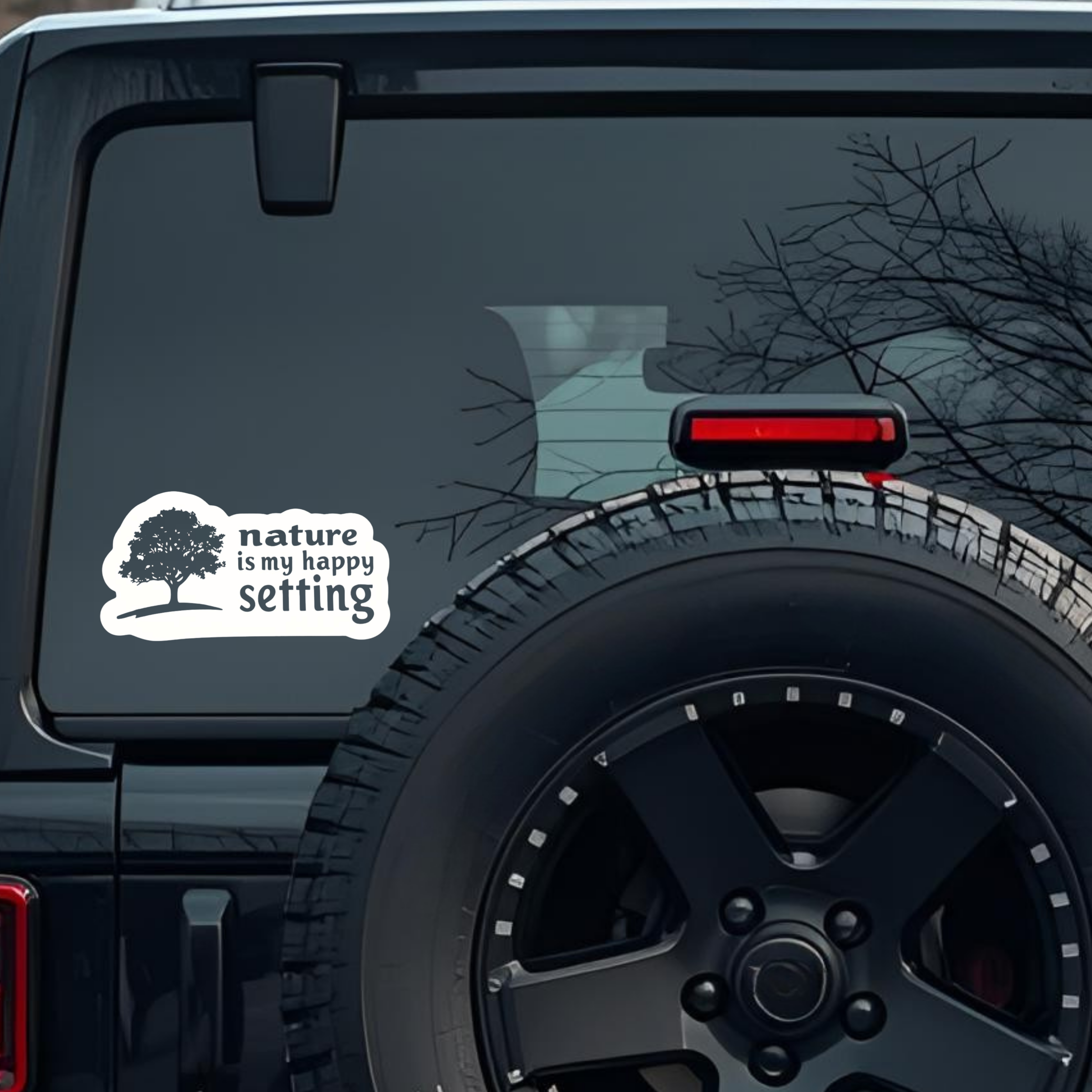 Nature Is My Happy Setting Large 6 inch Premium Decal Sticker For Car Bumper Window Rear Windshield 