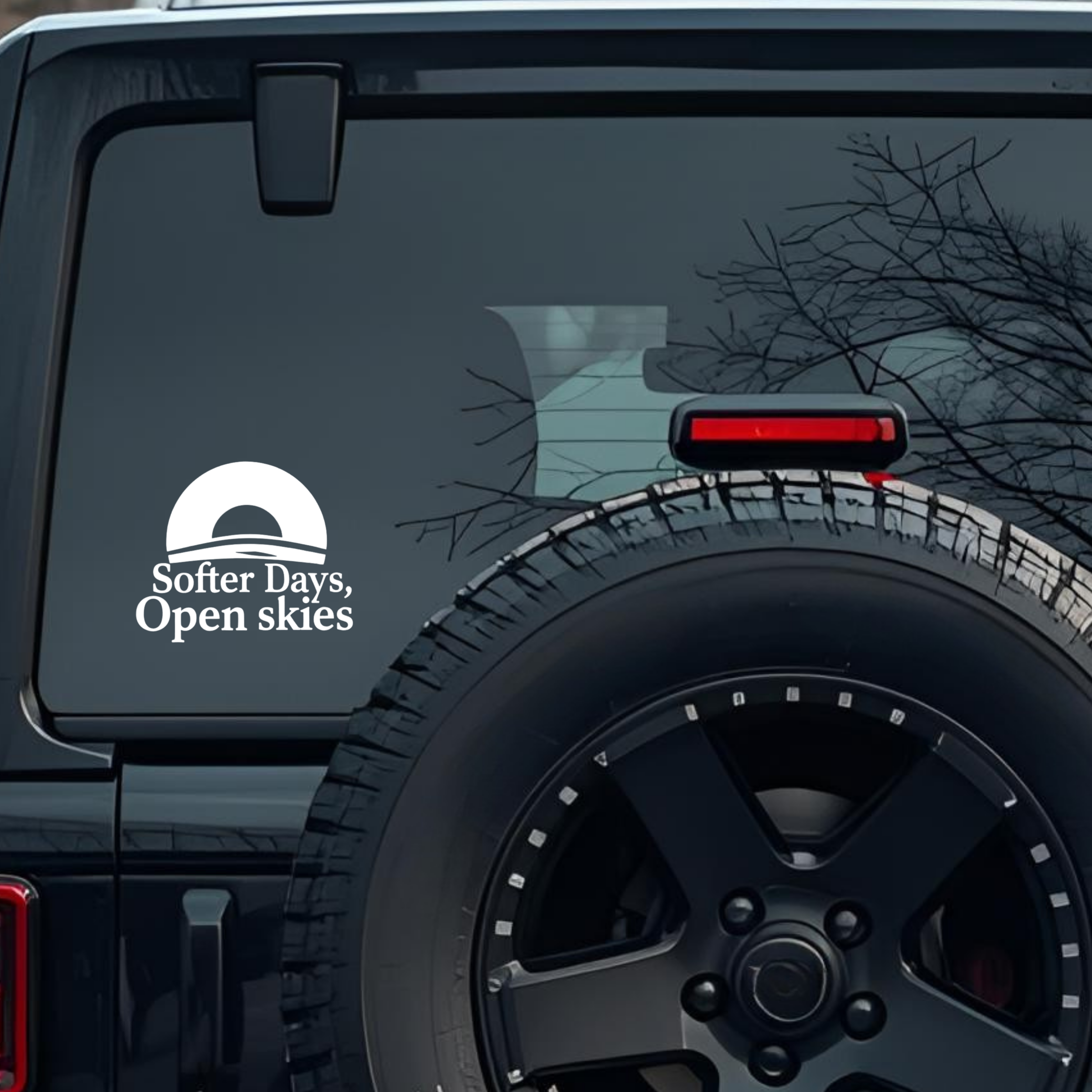 Softer Days, Open Skies Large 6 inch Premium Decal Sticker For Car Bumper Window Rear Windshield Sti
