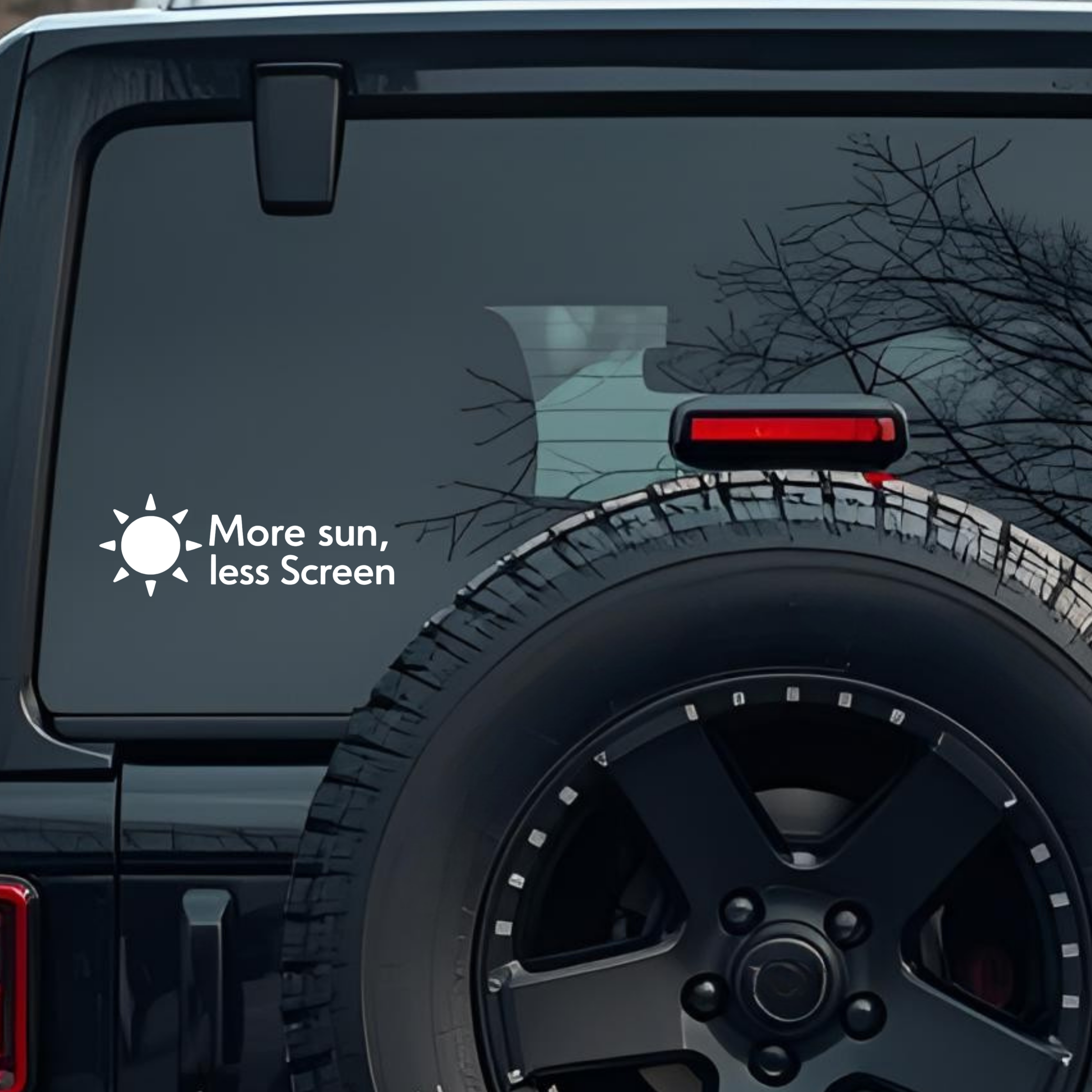 More Sun, Less Screen Large 6 inch Premium Decal Sticker For Car Bumper Window Rear Windshield Stick