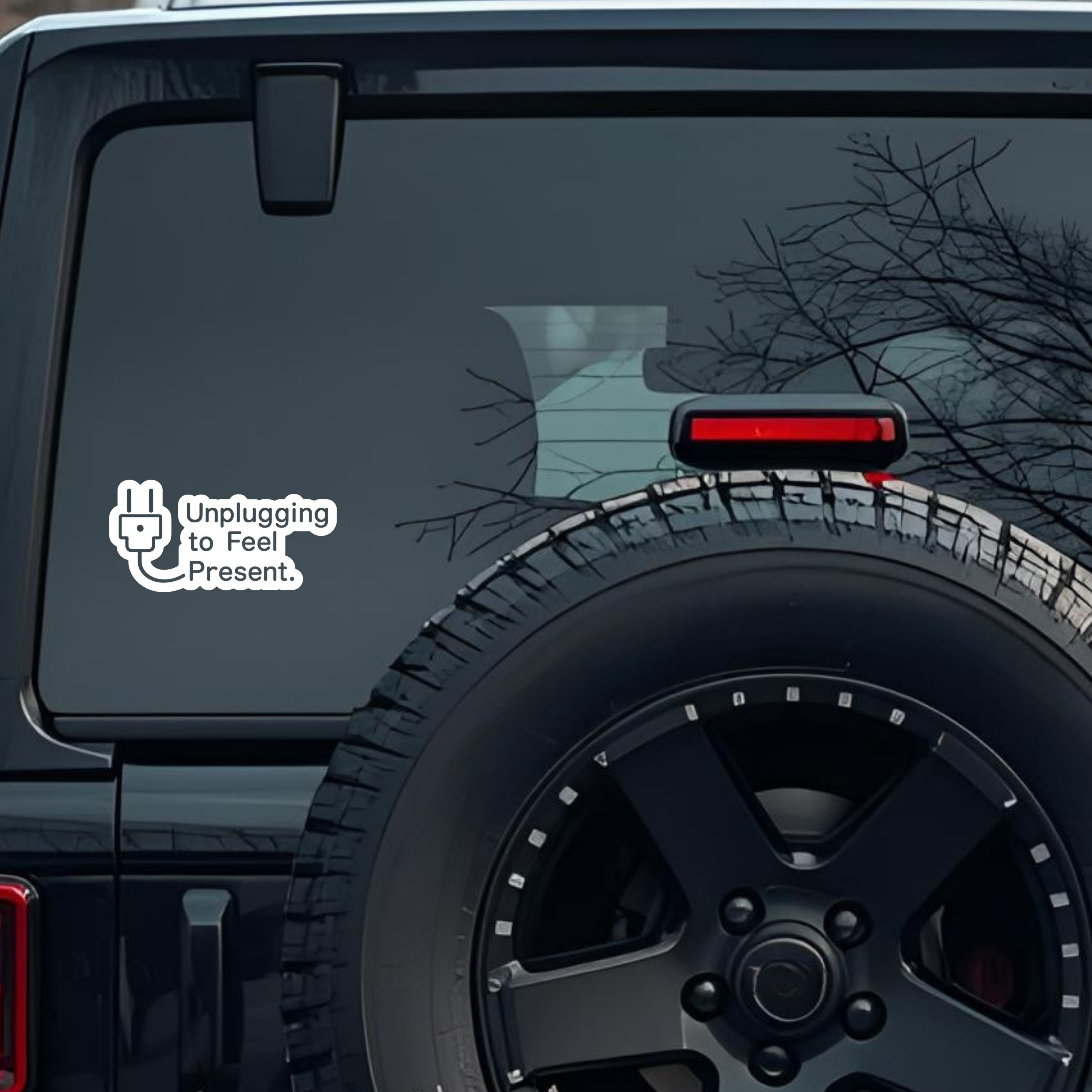 Unplugging to Feel Present Large 6 inch Premium Decal Sticker For Car Bumper Window Rear Windshield 