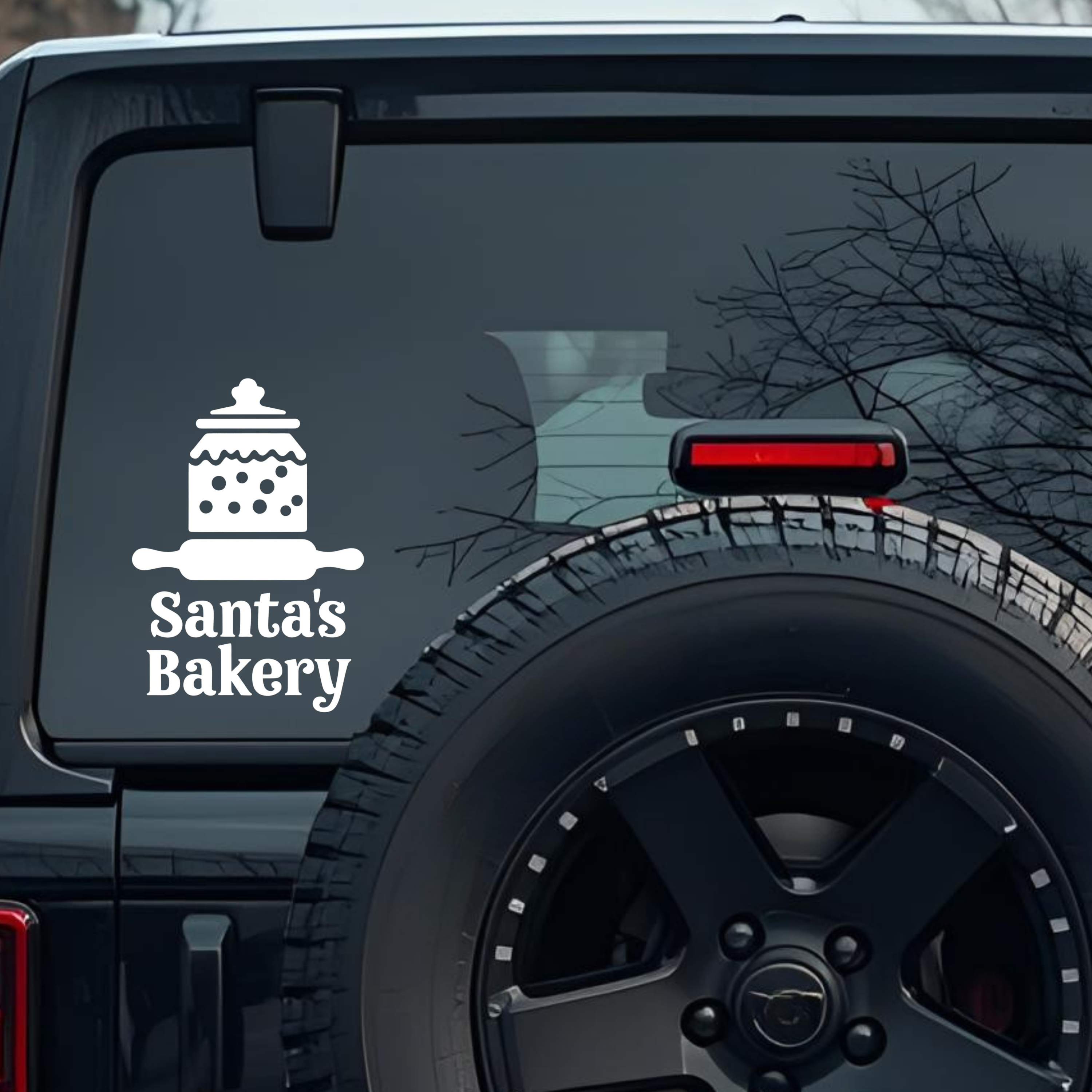 Santa's Bakery Large 6 inch Premium Decal Sticker For Car Bumper Window Rear Windshield Stickers, Wa