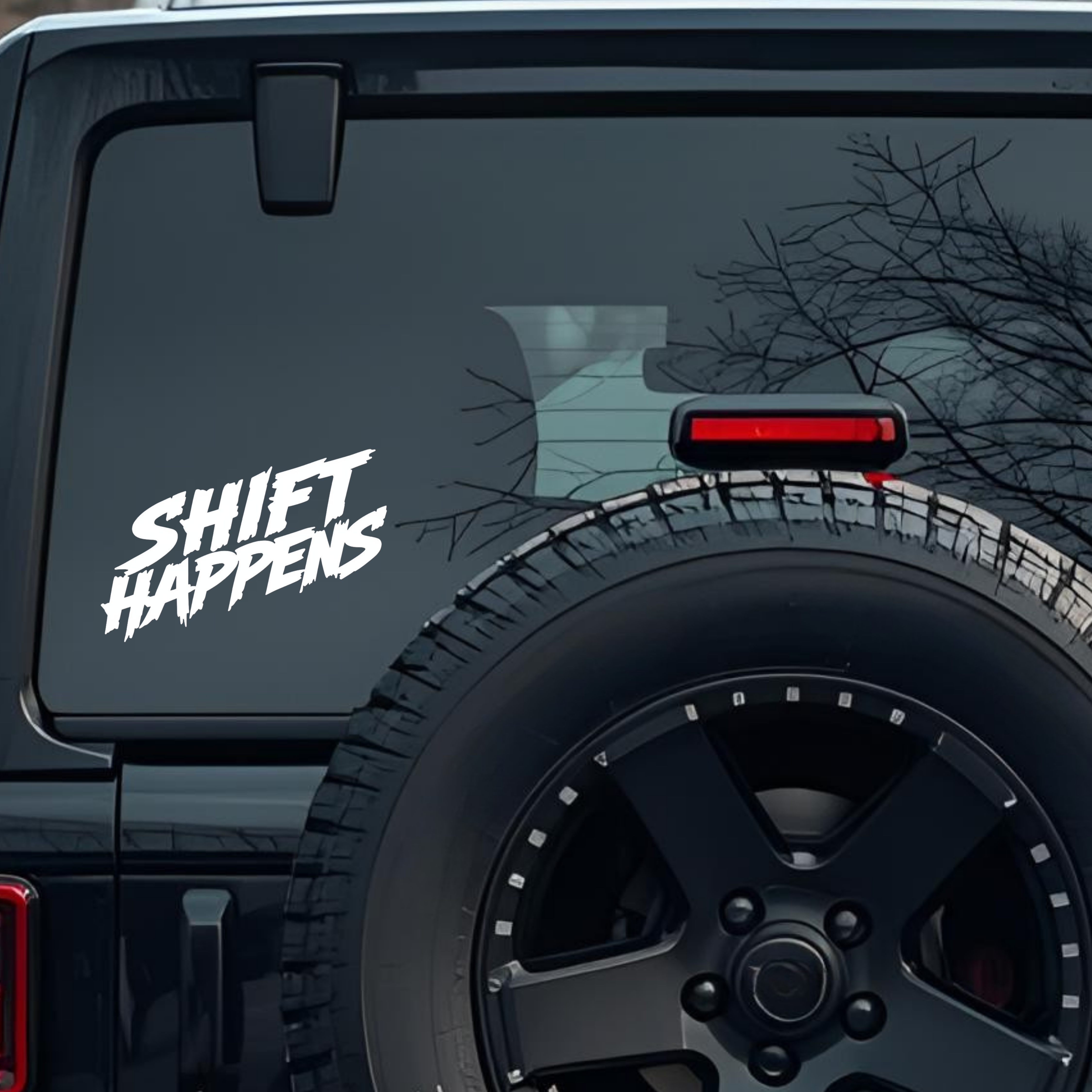 Shift Happens Large 6 inch Premium Decal Sticker For Car Bumper Window Rear Windshield Stickers, War