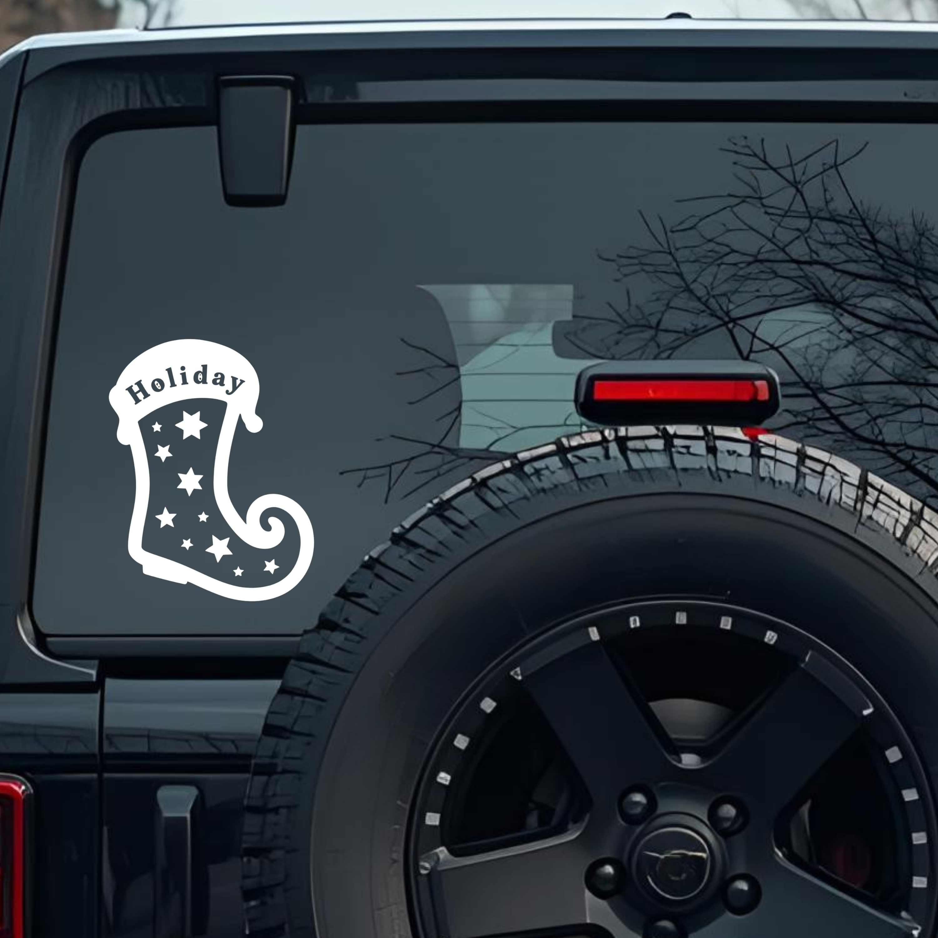 Holiday Large 6 inch Premium Decal Sticker For Car Bumper Window Rear Windshield Stickers, Warning S