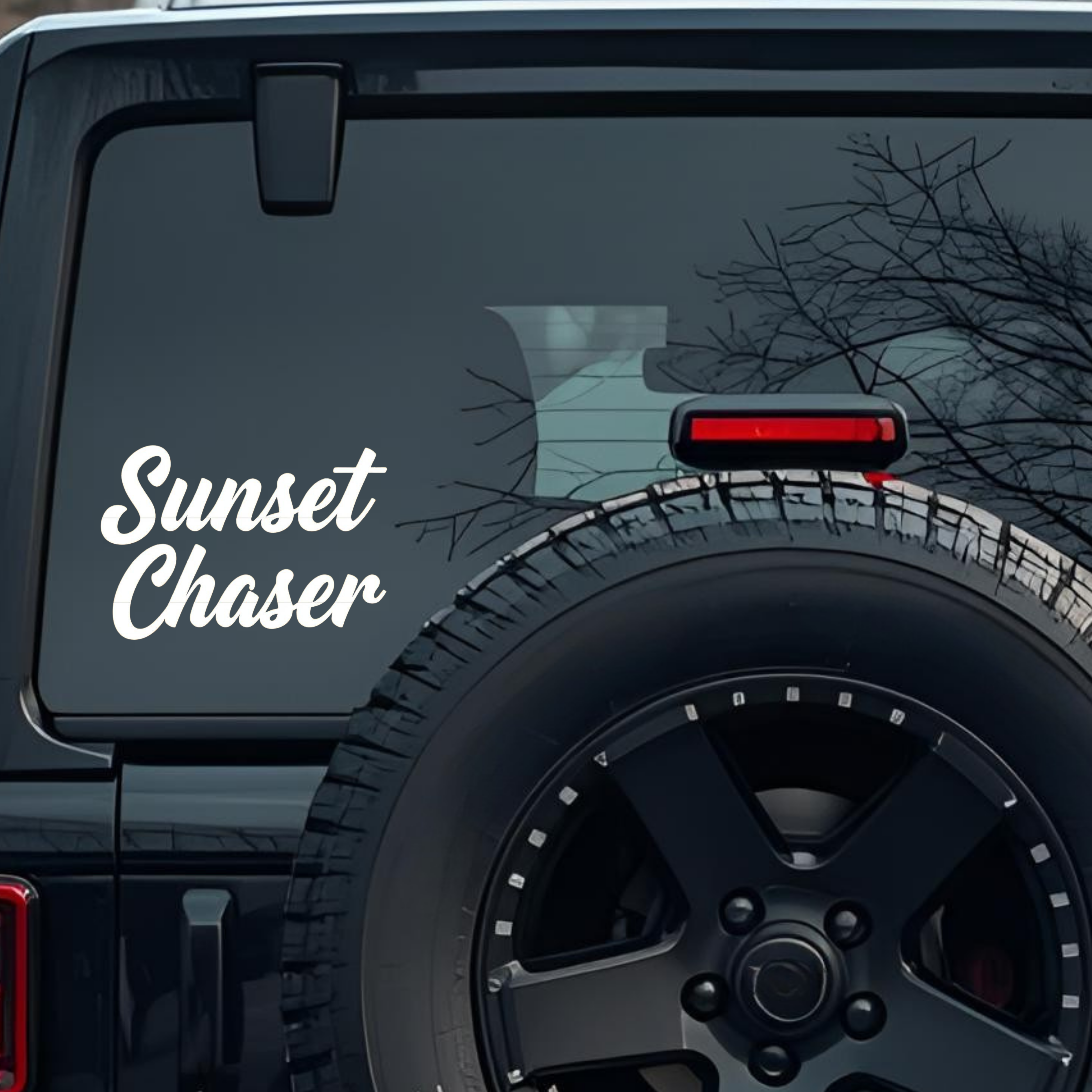 Sunset Chaser Large 6 inch Premium Decal Sticker For Car Bumper Window Rear Windshield Stickers, War