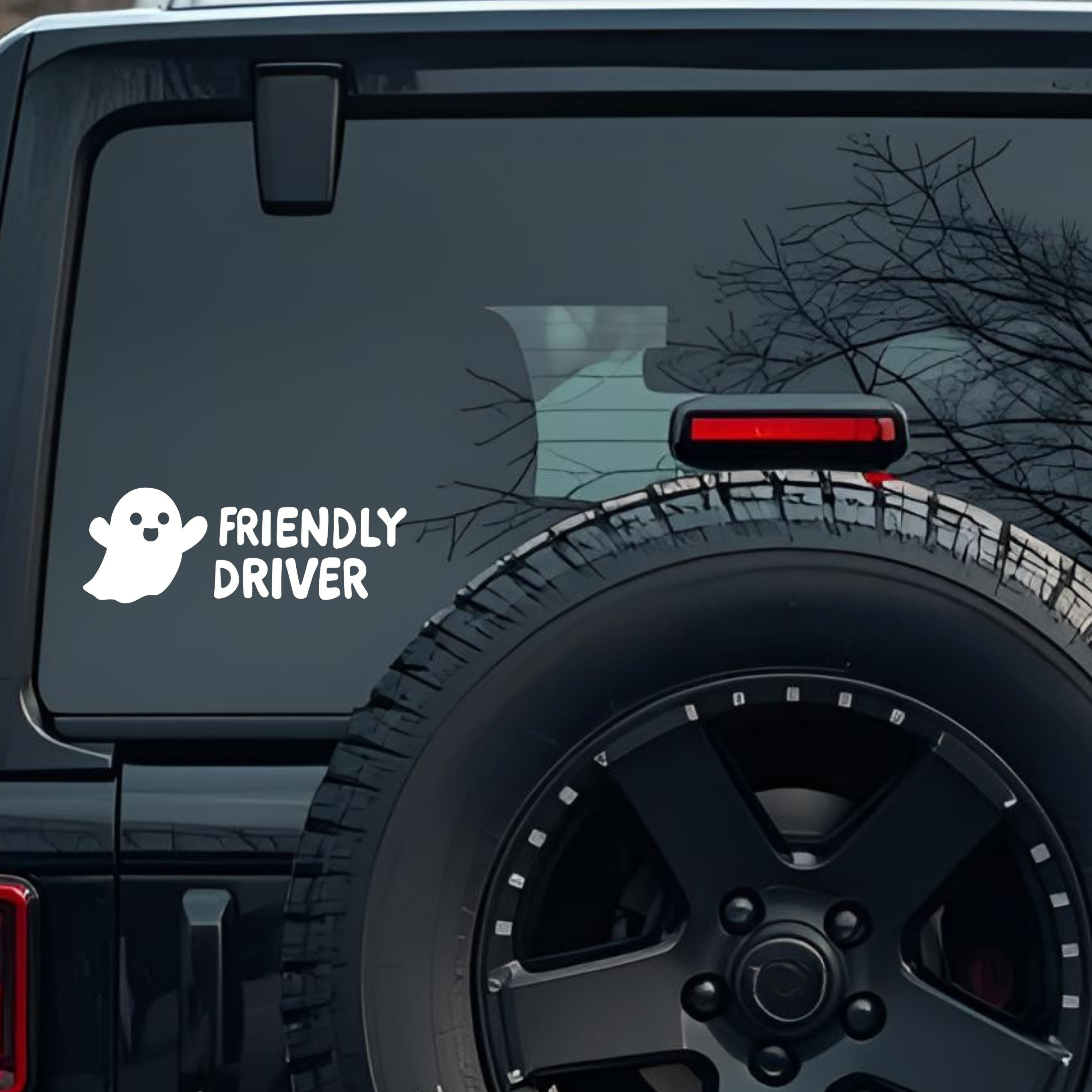 Friendly Driver Large 6 inch Premium Decal Sticker For Car Bumper Window Rear Windshield Stickers, W