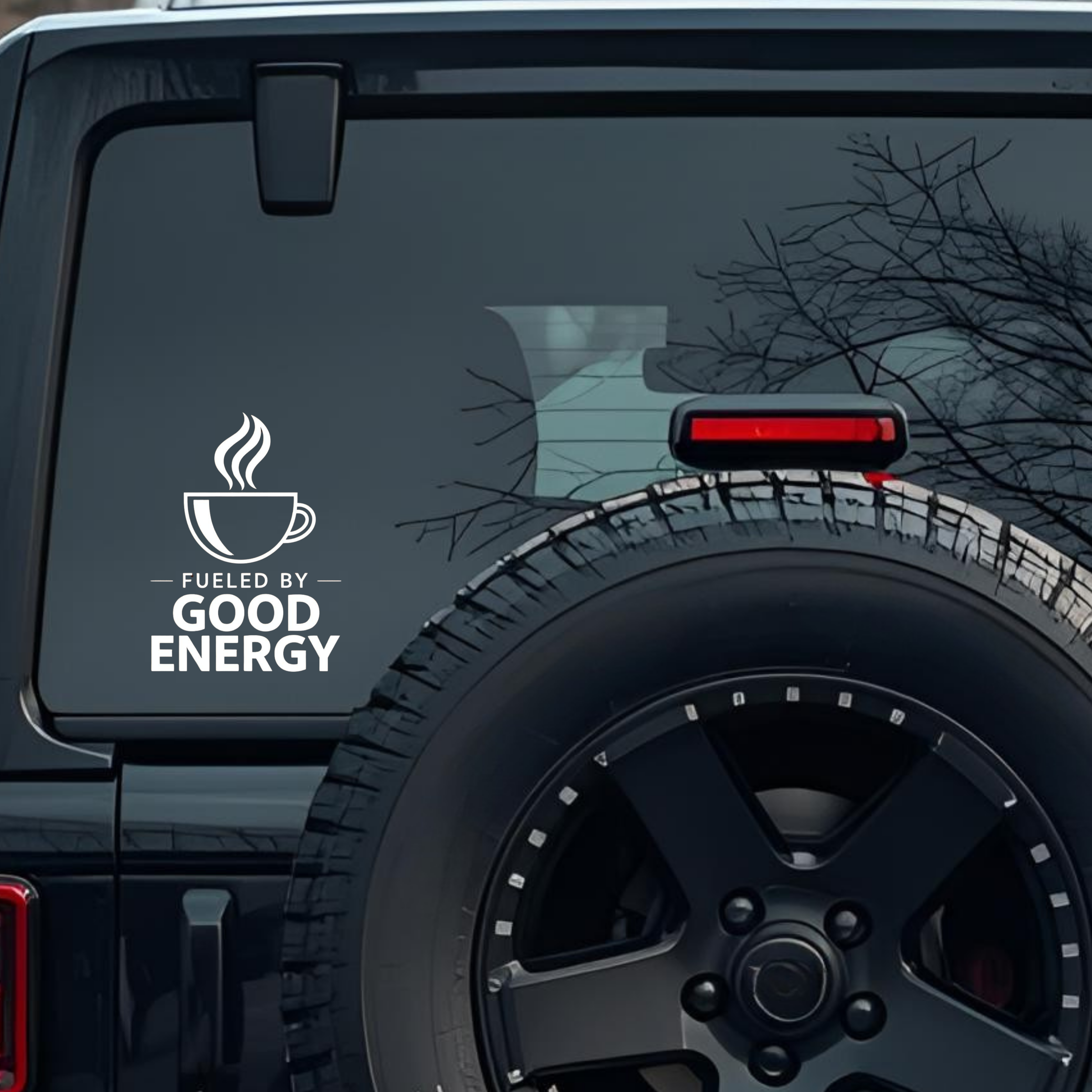 Fueled by Good Energy Large 6 inch Premium Decal Sticker For Car Bumper Window Rear Windshield Stick