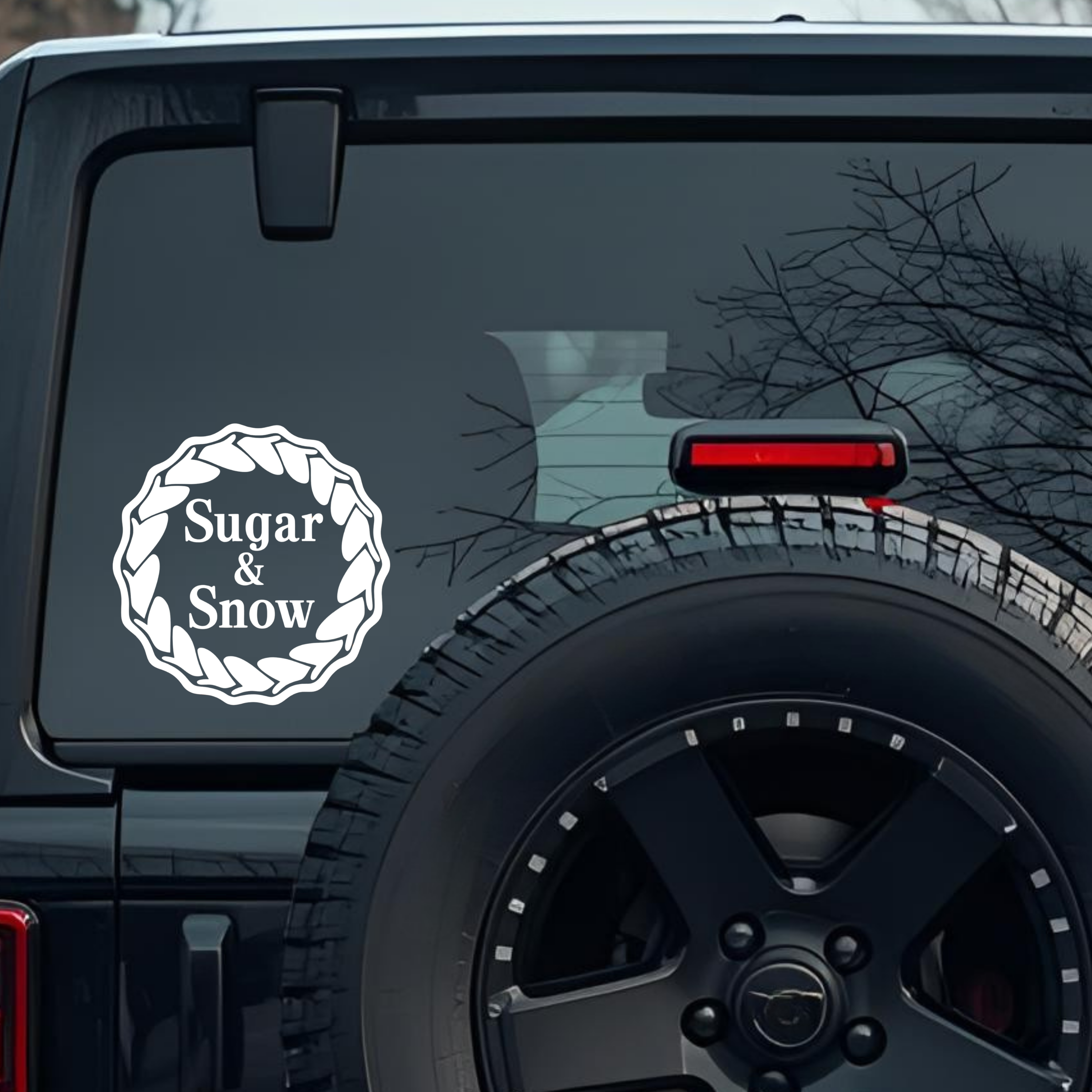 Sugar & Snow Large 6 inch Premium Decal Sticker For Car Bumper Window Rear Windshield Stickers, Warn