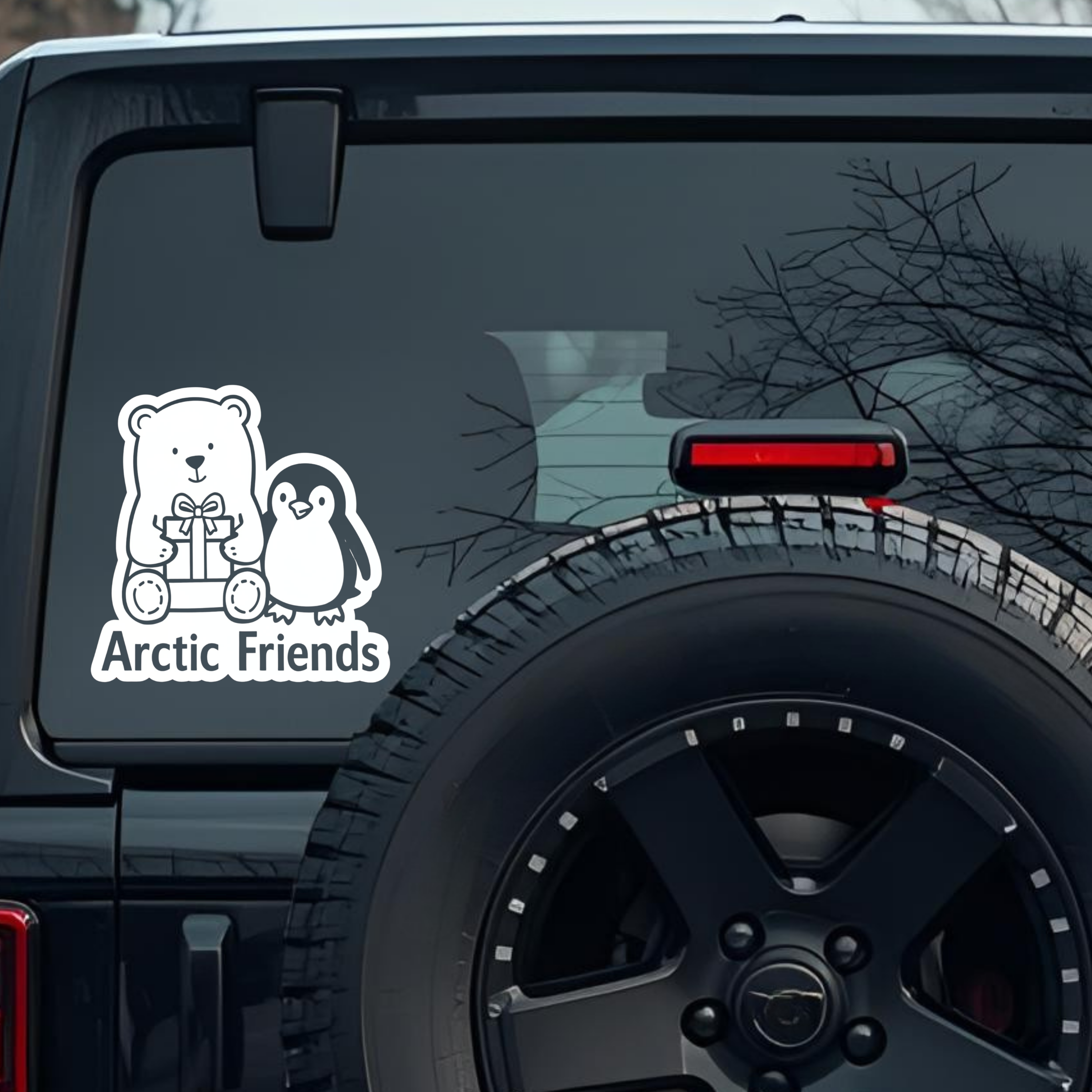 Arctic Friends Large 6 inch Premium Decal Sticker For Car Bumper Window Rear Windshield Stickers, Wa