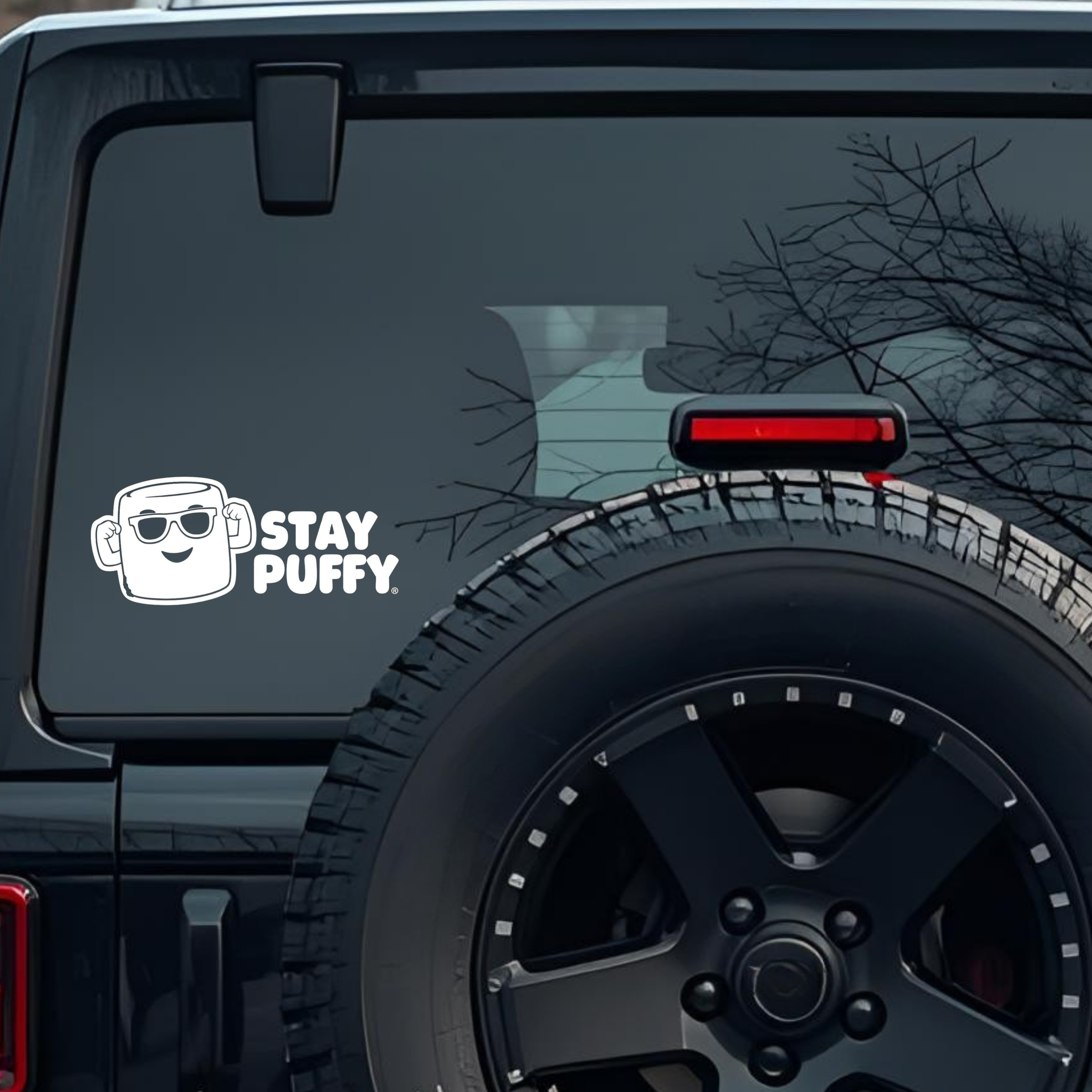 Stay Puffy Large 6 inch Premium Decal Sticker For Car Bumper Window Rear Windshield Stickers, Warnin