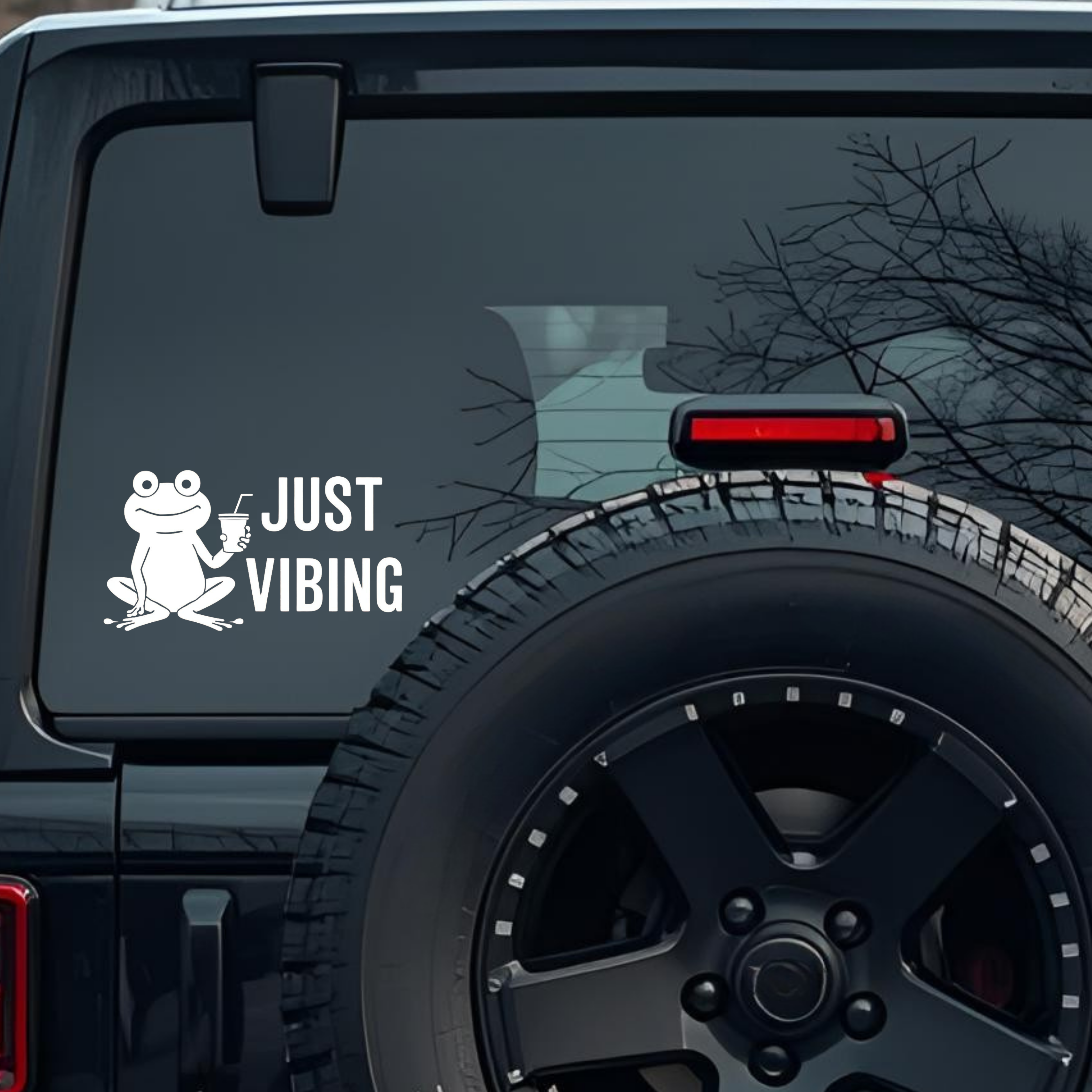 Just Vibing Large 6 inch Premium Decal Sticker For Car Bumper Window Rear Windshield Stickers, Warni