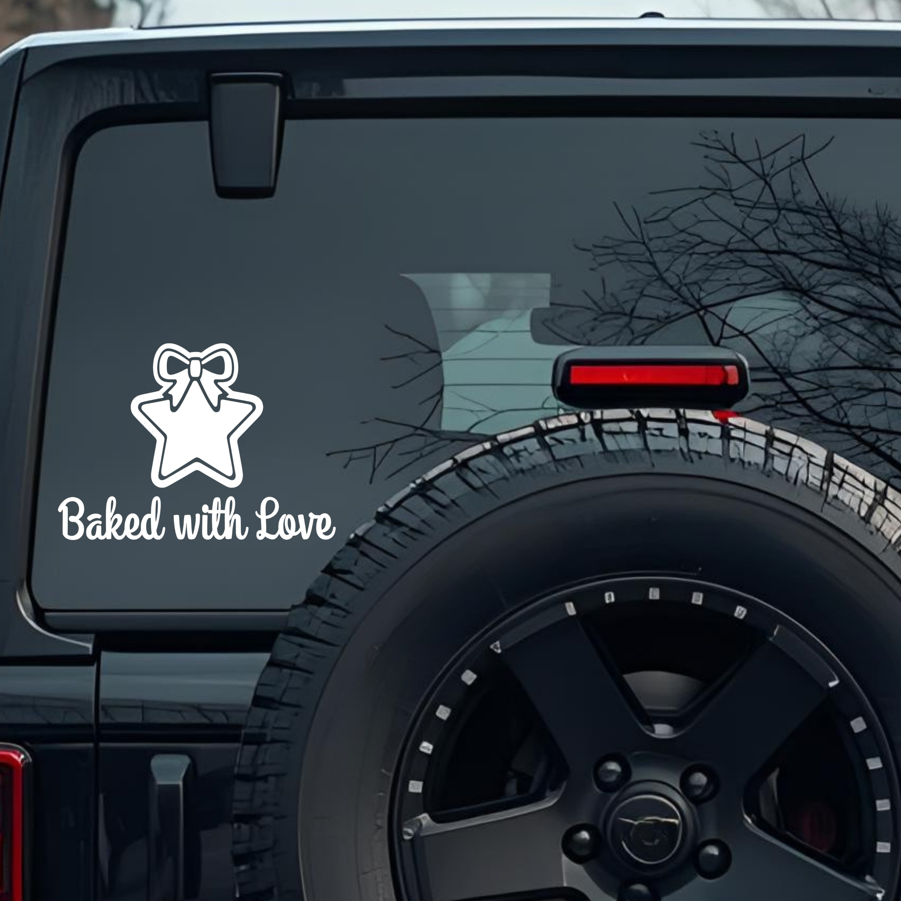 Backed with Love Large 6 inch Premium Decal Sticker For Car Bumper Window Rear Windshield Stickers, 