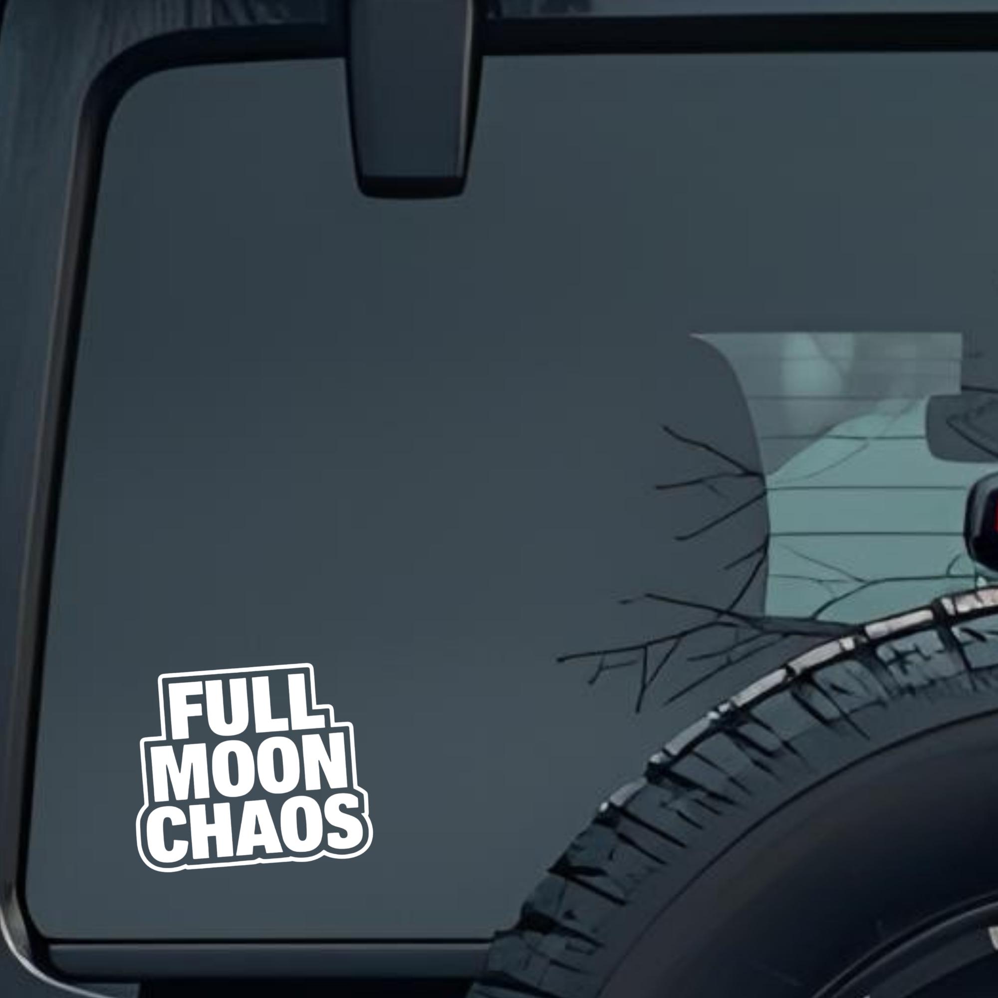 Full Moon Chaos Large 6 inch Premium Decal Sticker For Car Bumper Window Rear Windshield Stickers, W