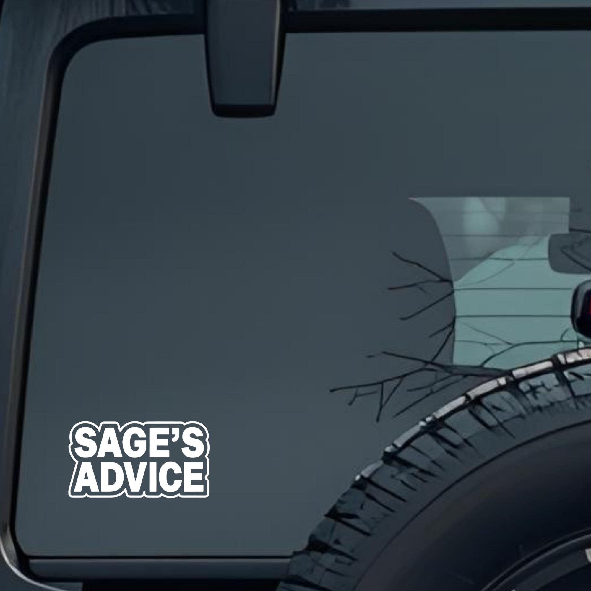 Sage's Advice Large 6 inch Premium Decal Sticker For Car Bumper Window Rear Windshield Stickers, War