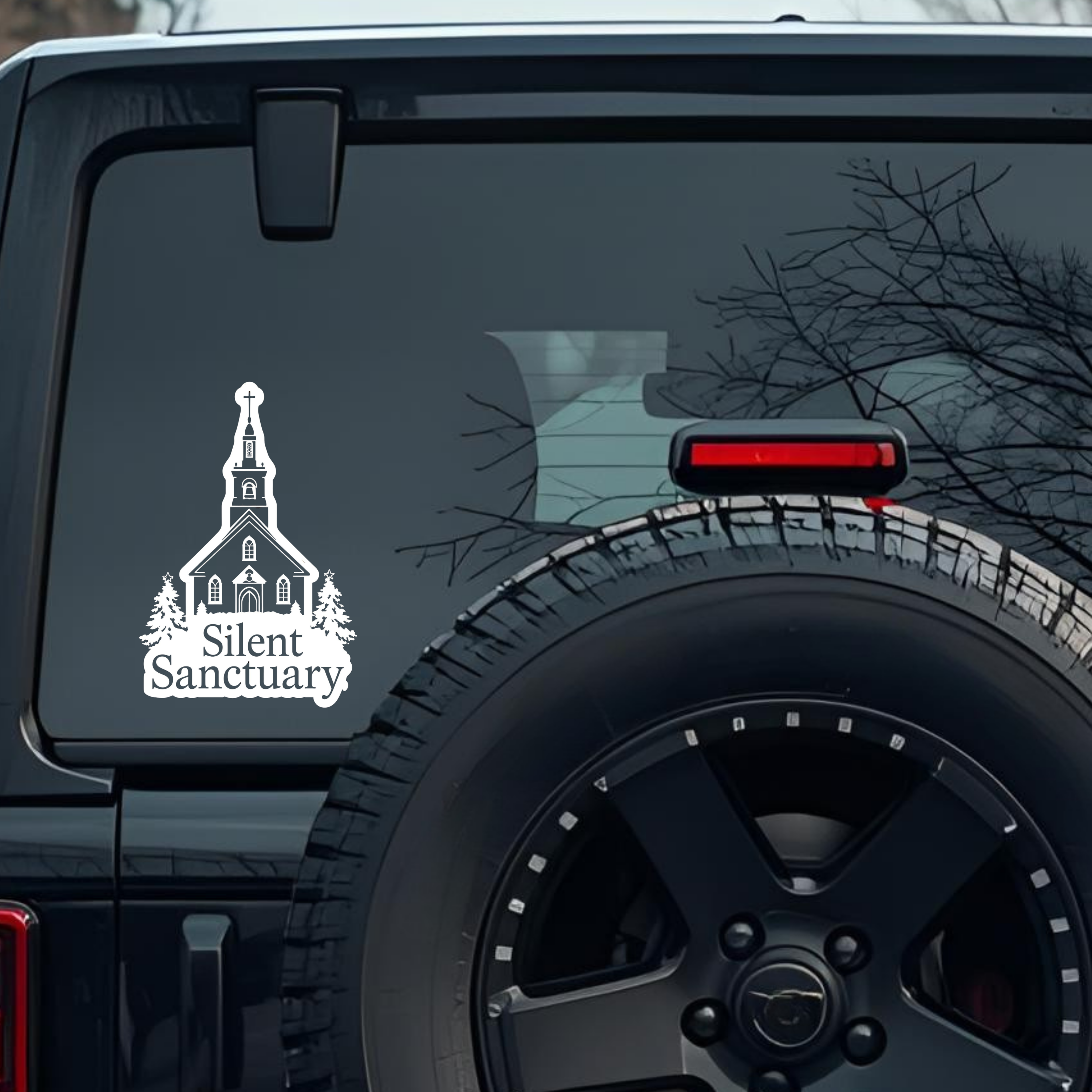 Silent Sanctuary Large 6 inch Premium Decal Sticker For Car Bumper Window Rear Windshield Stickers, 