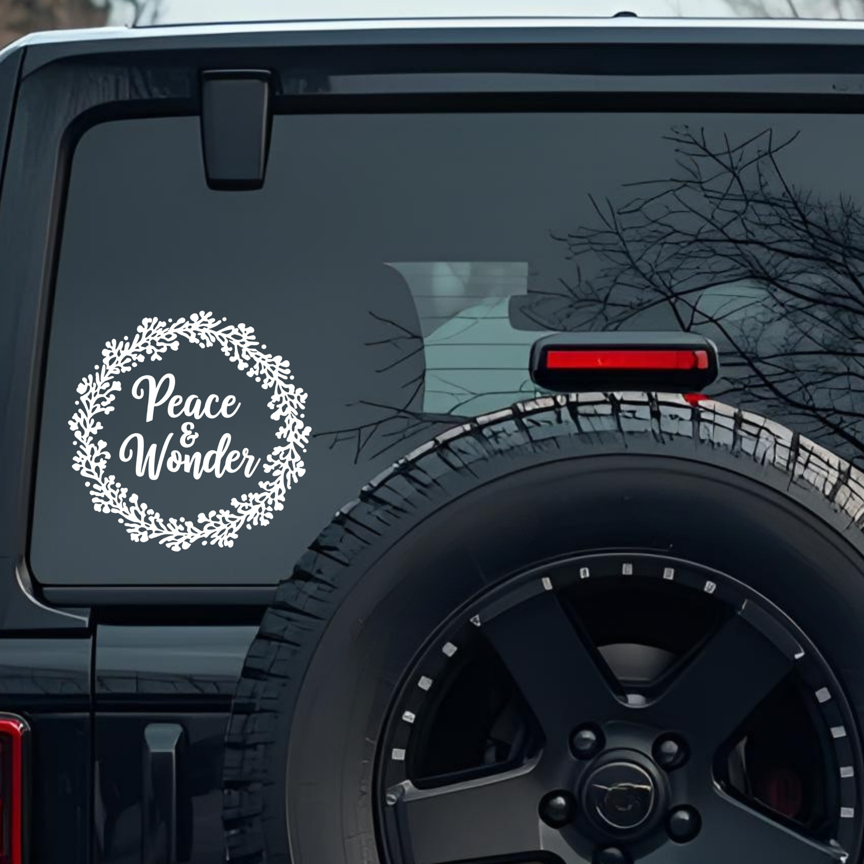 Peace & Wonder Large 6 inch Premium Decal Sticker For Car Bumper Window Rear Windshield Stickers, Wa