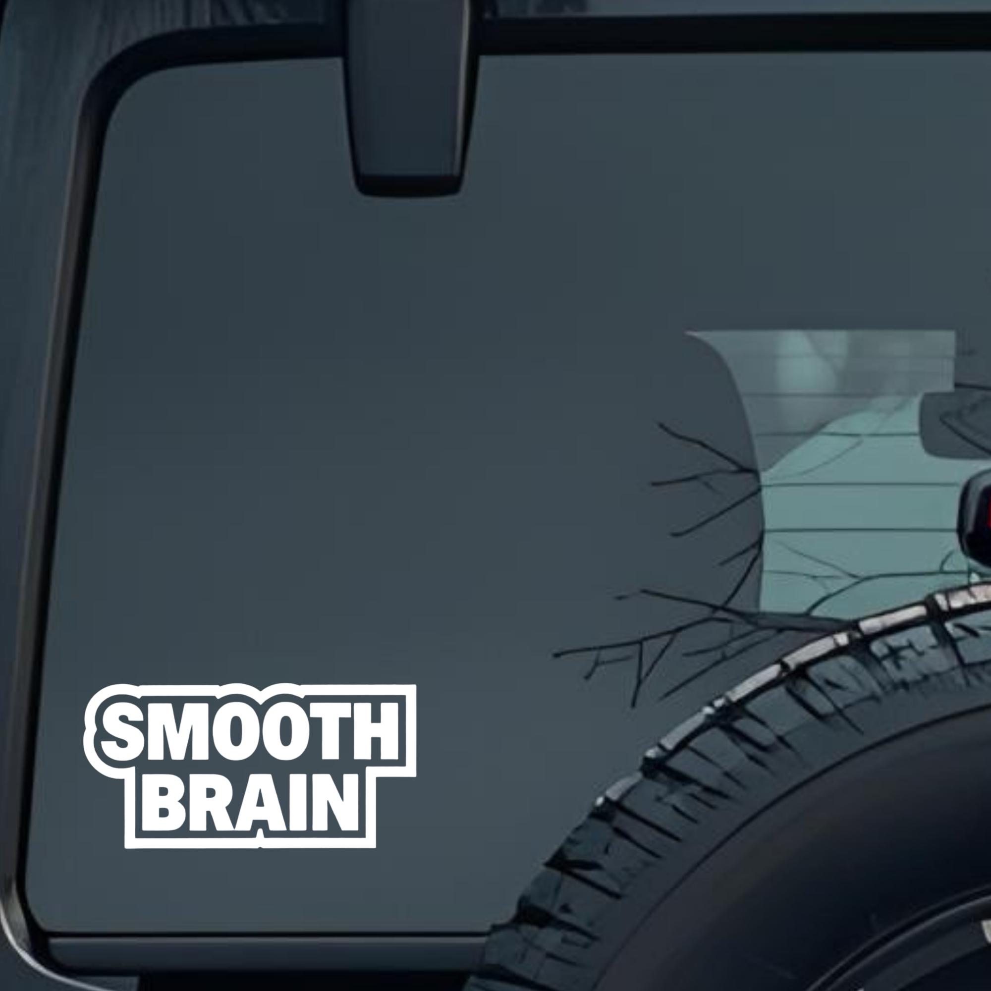 Smooth Brain Large 6 inch Premium Decal Sticker For Car Bumper Window Rear Windshield Stickers, Warn
