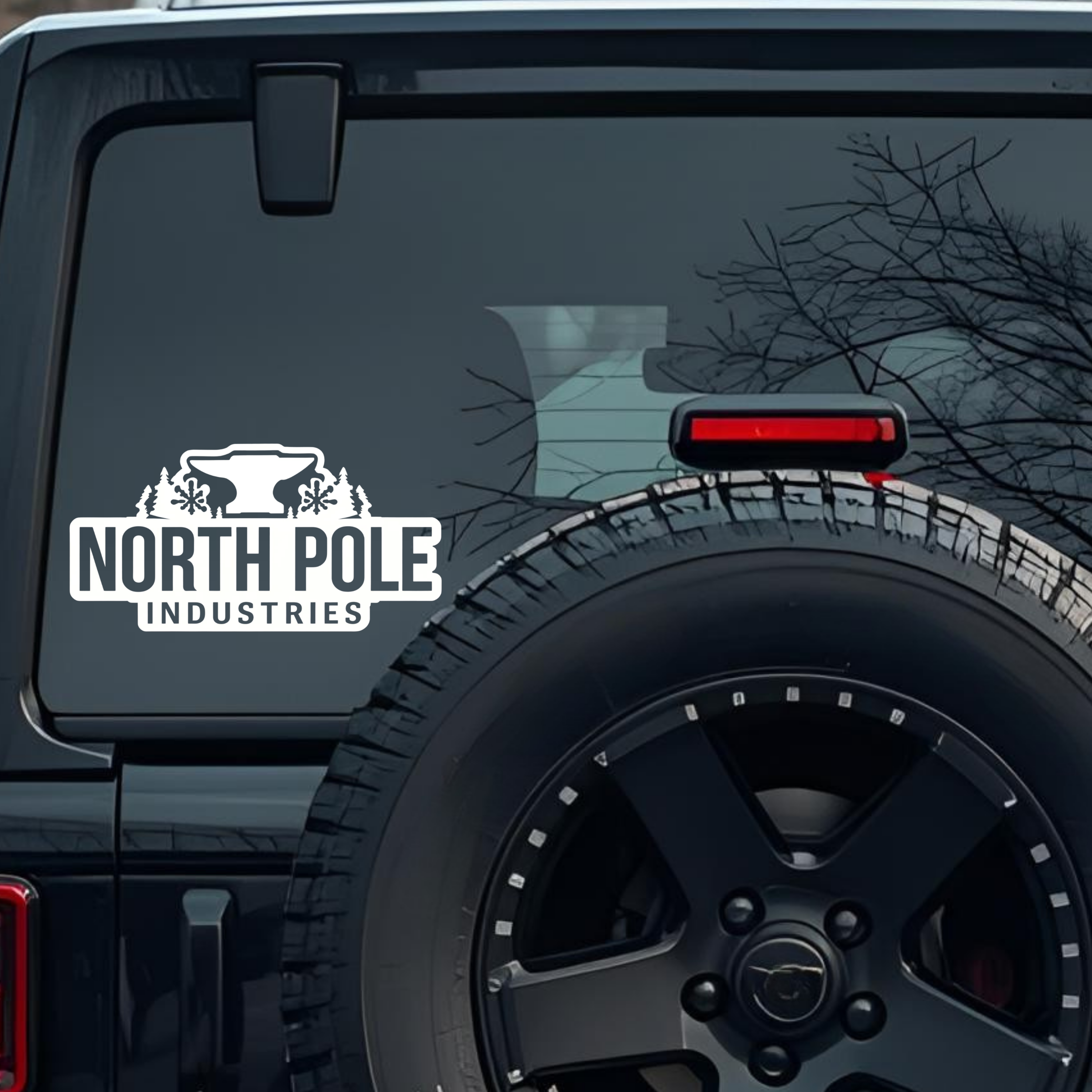 North Pole Industries Large 6 inch Premium Decal Sticker For Car Bumper Window Rear Windshield Stick