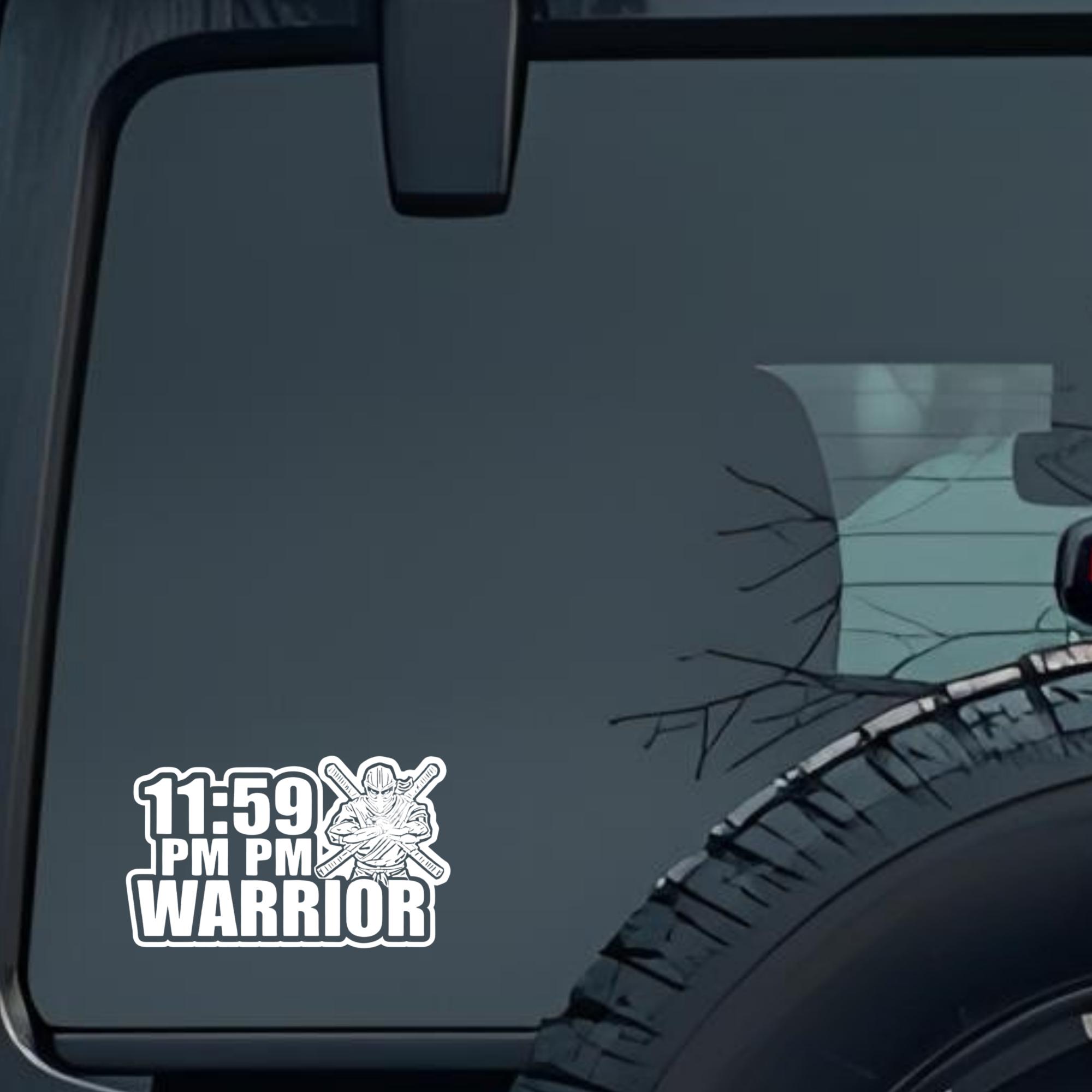 11:59 Pm Warrior Large 6 inch Premium Decal Sticker For Car Bumper Window Rear Windshield Stickers, 