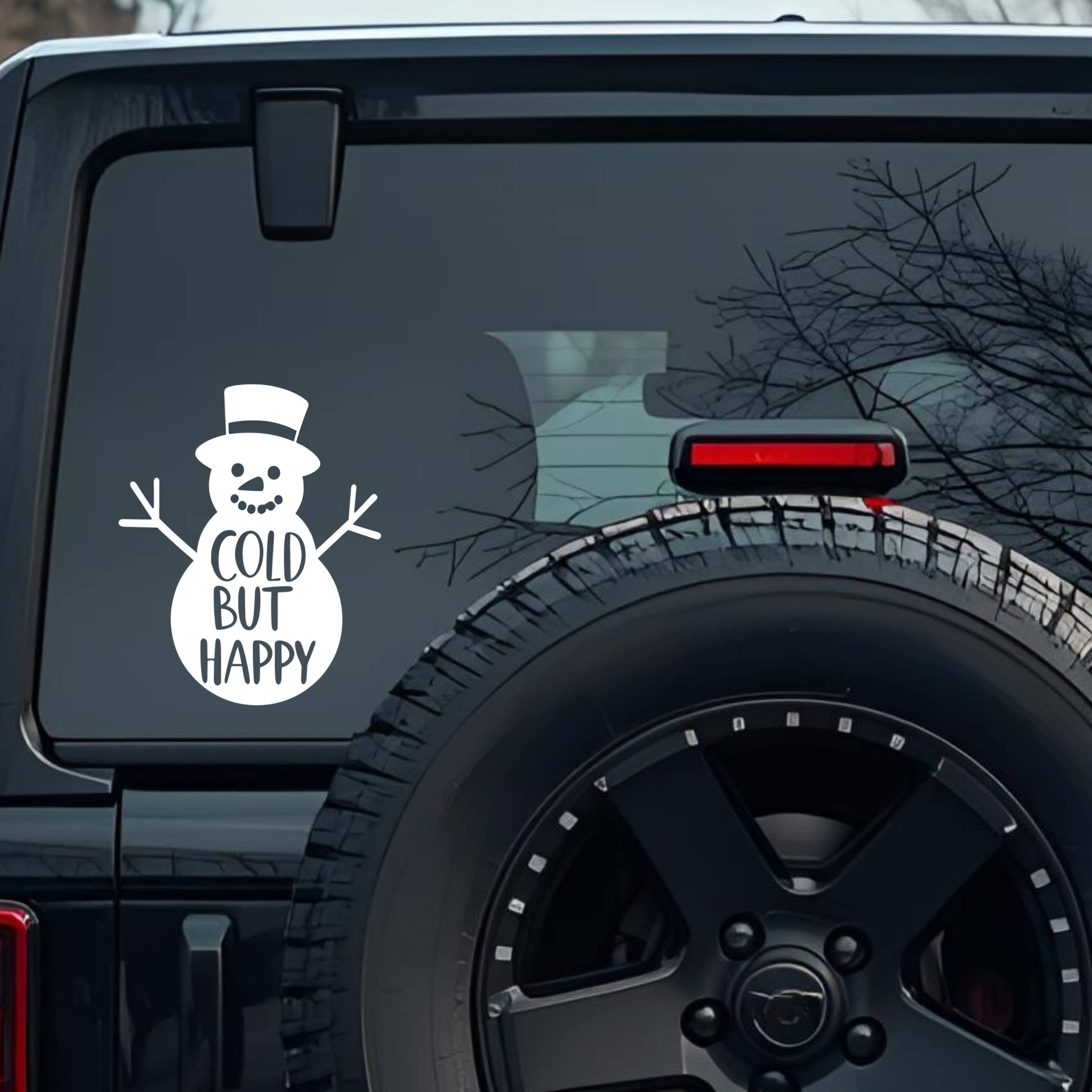Cold but Happy Large 6 inch Premium Decal Sticker For Car Bumper Window Rear Windshield Stickers, Wa