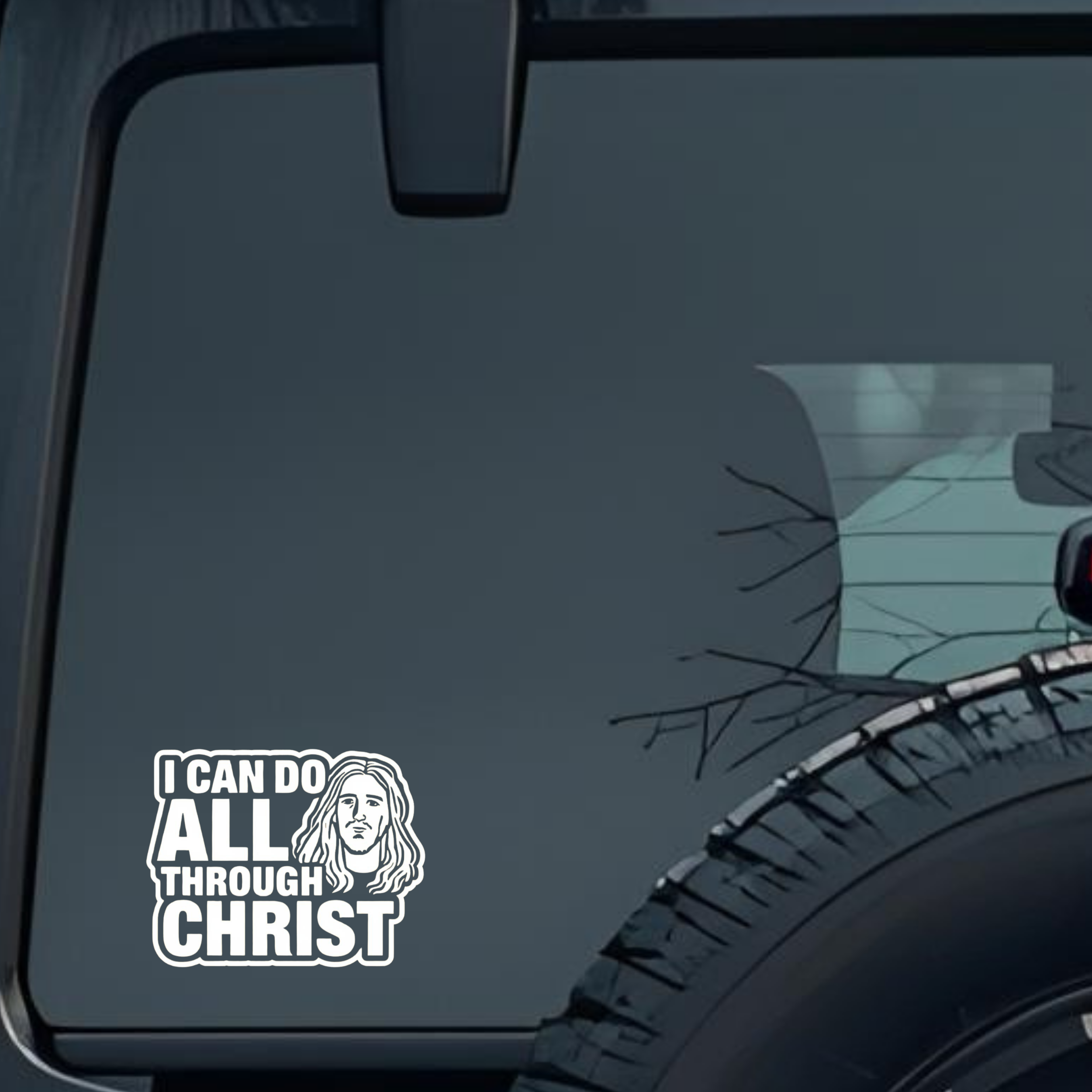 I Can Do All Through Christ Large 6 inch Premium Decal Sticker For Car Bumper Window Rear Windshield