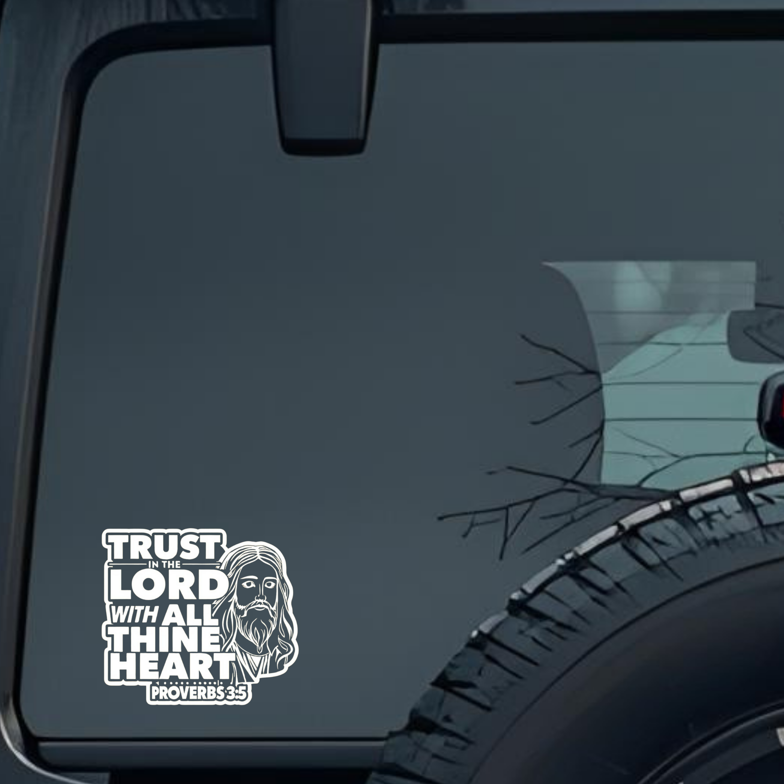 Trust in the Lord with All Thine Heart Large 6 inch Premium Decal Sticker For Car Bumper Window Rear