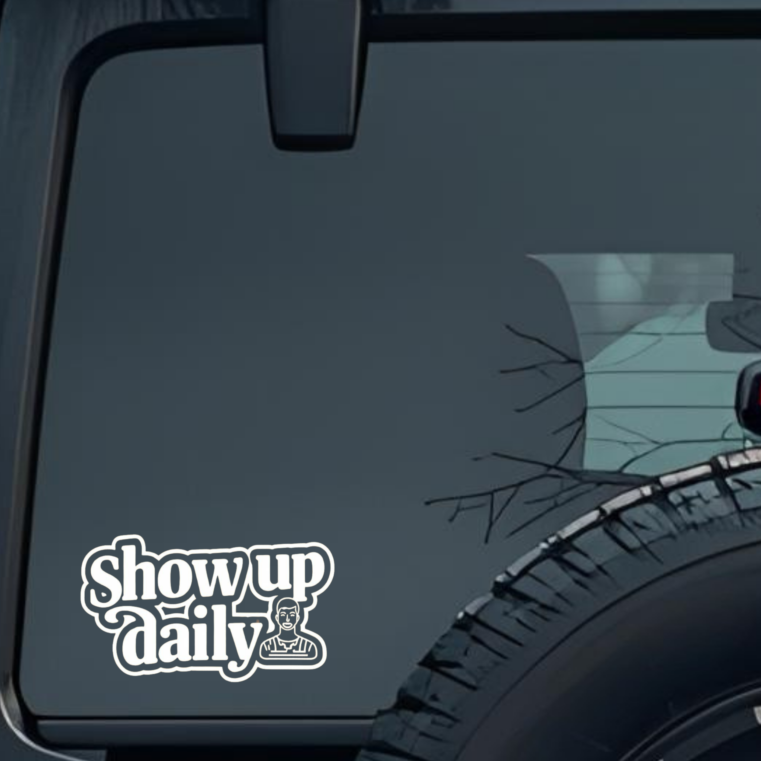 Show Up Daily Large 6 inch Premium Decal Sticker For Car Bumper Window Rear Windshield Stickers, War
