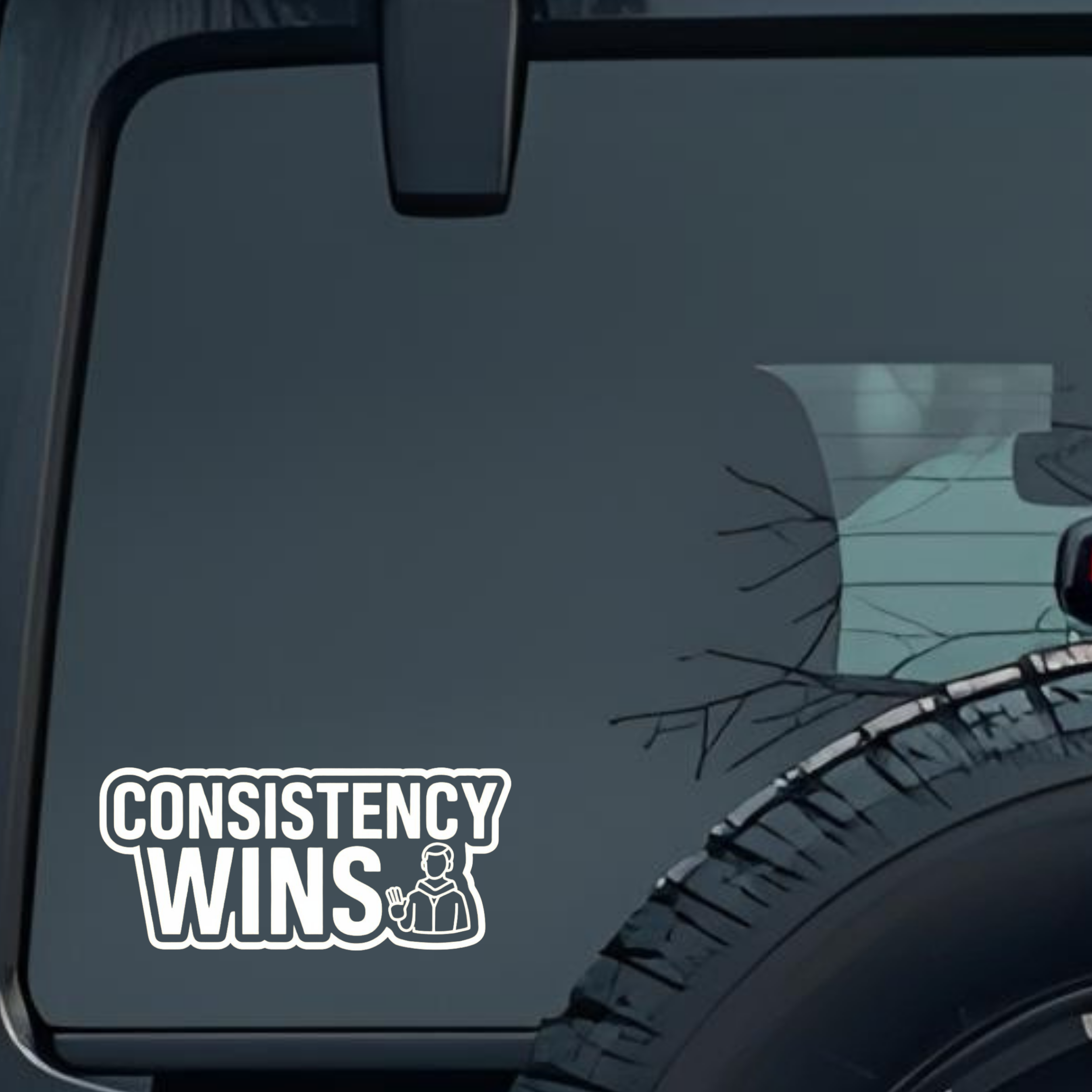Consistency Wins Large 6 inch Premium Decal Sticker For Car Bumper Window Rear Windshield Stickers, 