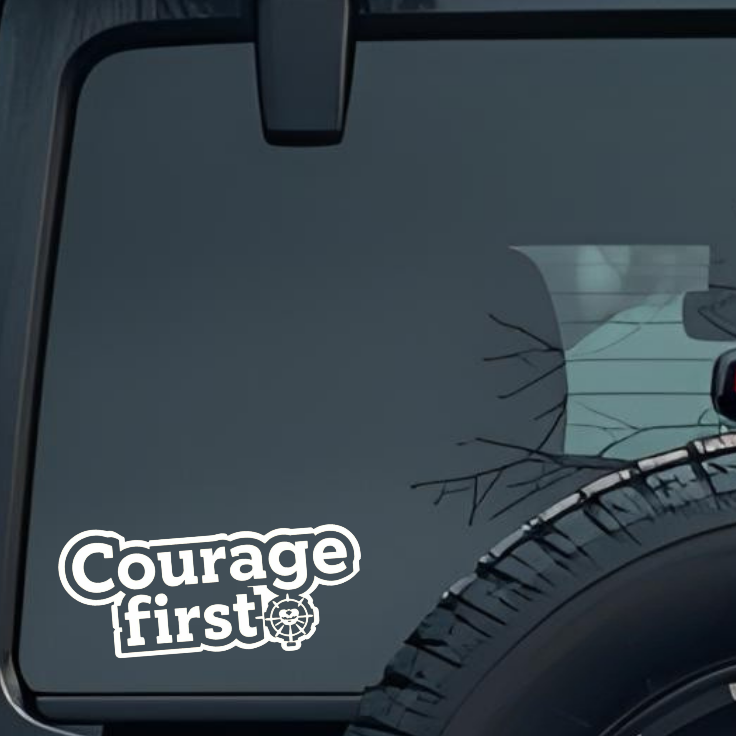 Courage First Large 6 inch Premium Decal Sticker For Car Bumper Window Rear Windshield Stickers, War