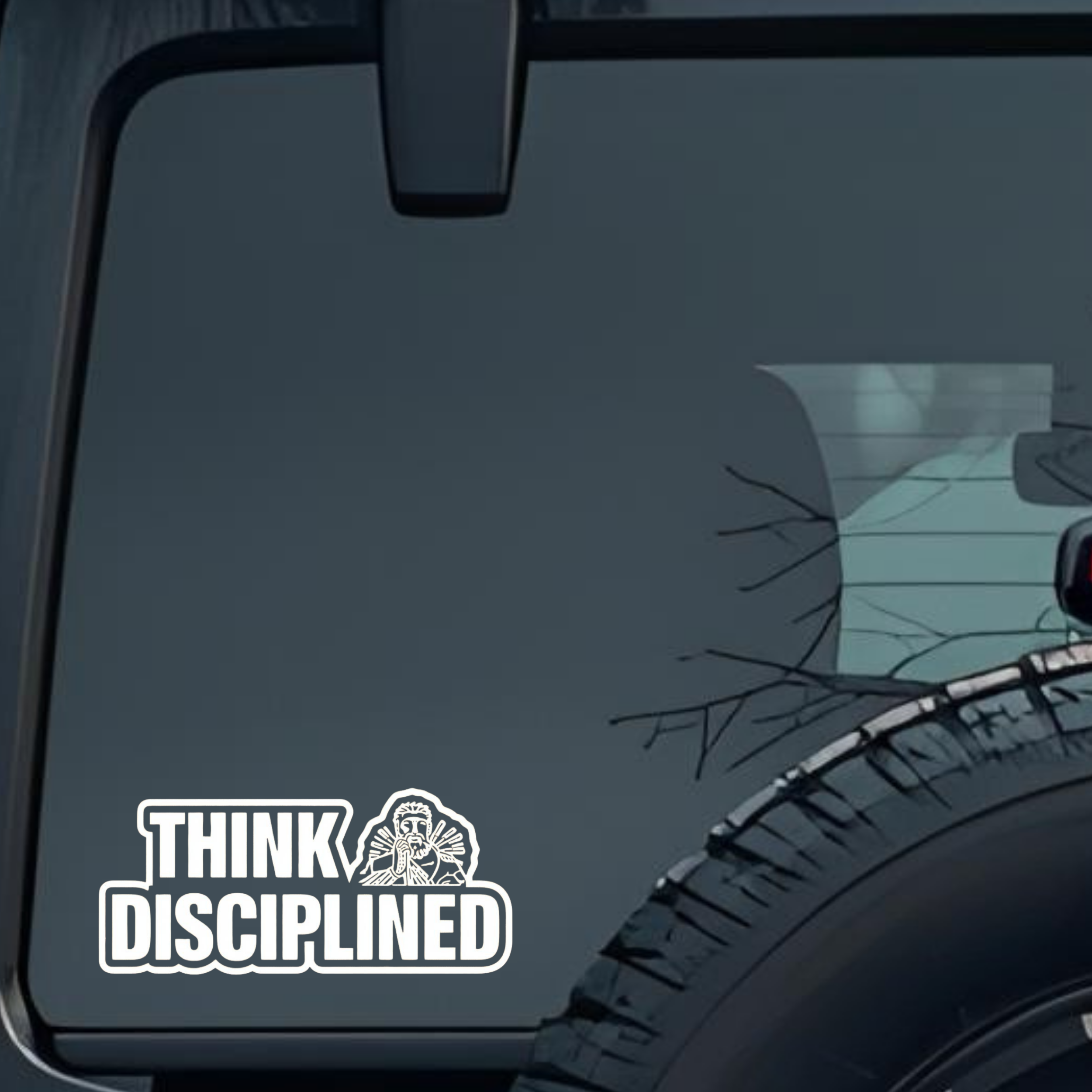 Think Disciplined Large 6 inch Premium Decal Sticker For Car Bumper Window Rear Windshield Stickers,