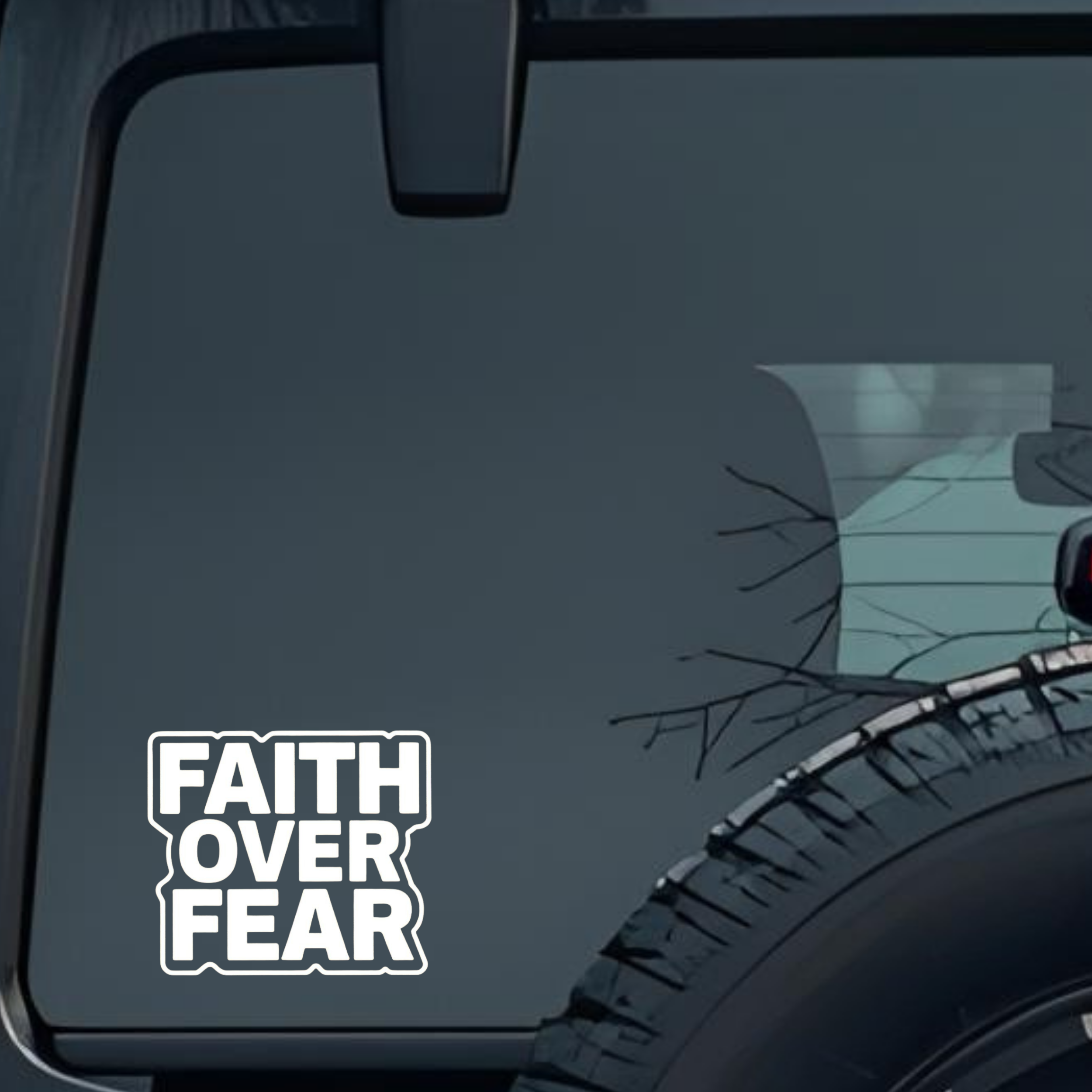 Faith Over Fear Large 6 inch Premium Decal Sticker For Car Bumper Window Rear Windshield Stickers, W