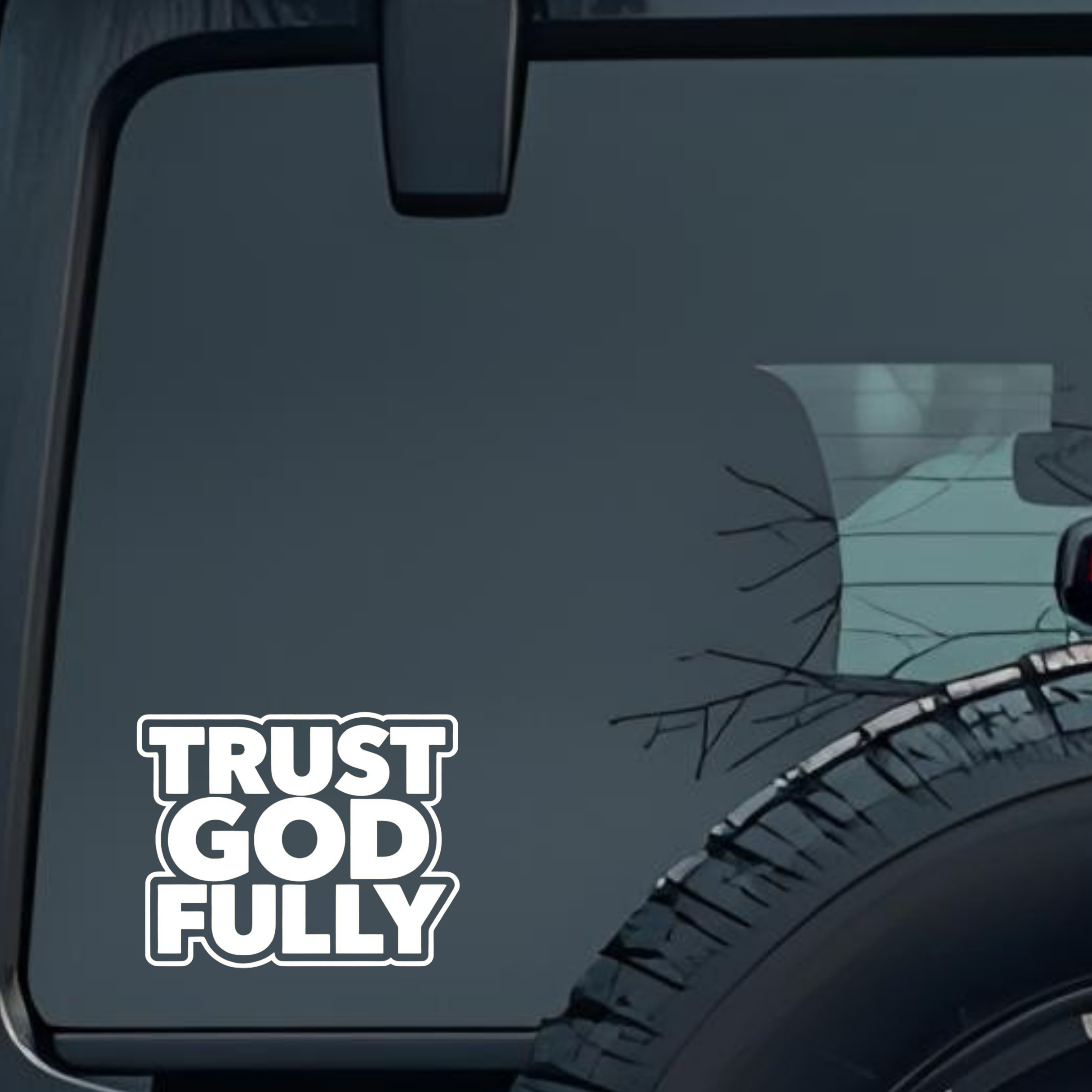 Trust God Fully Large 6 inch Premium Decal Sticker For Car Bumper Window Rear Windshield Stickers, W